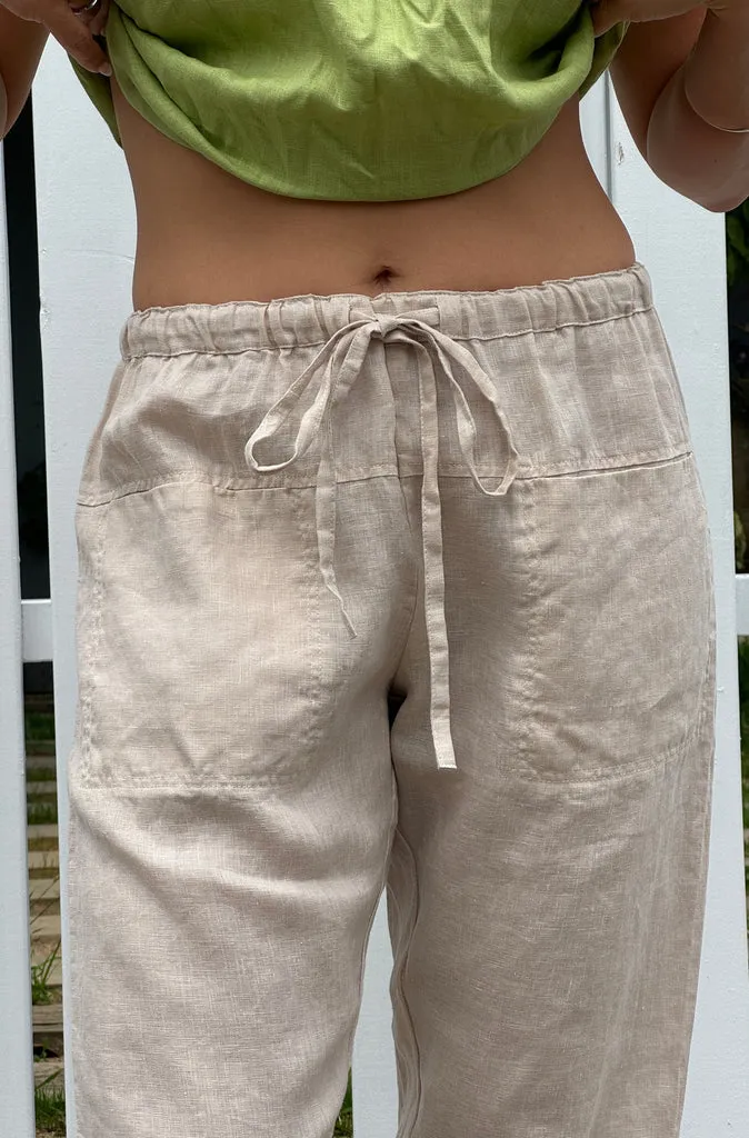 Frockk Darcy Linen Pant in Almond