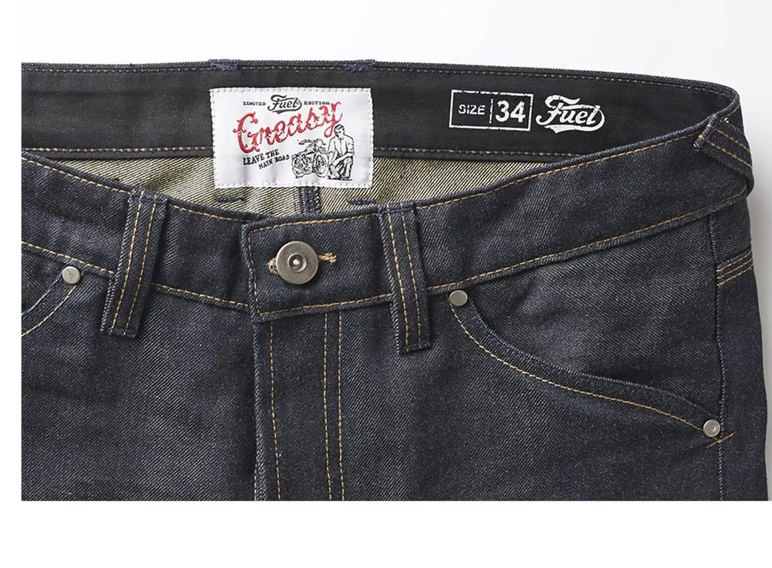 Fuel Motorcycles Greasy Denim Jeans