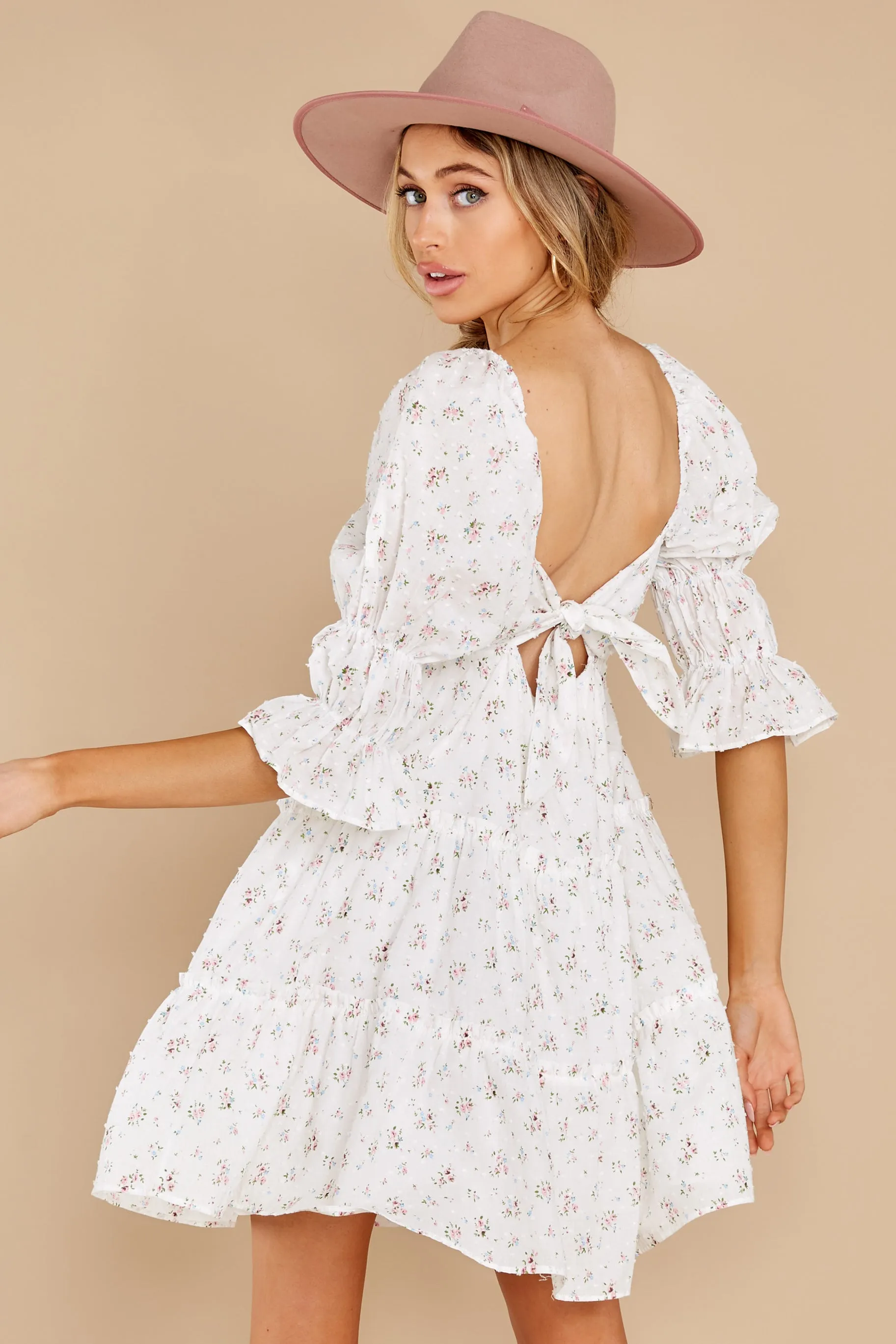 Genuine Smiles White Floral Print Dress