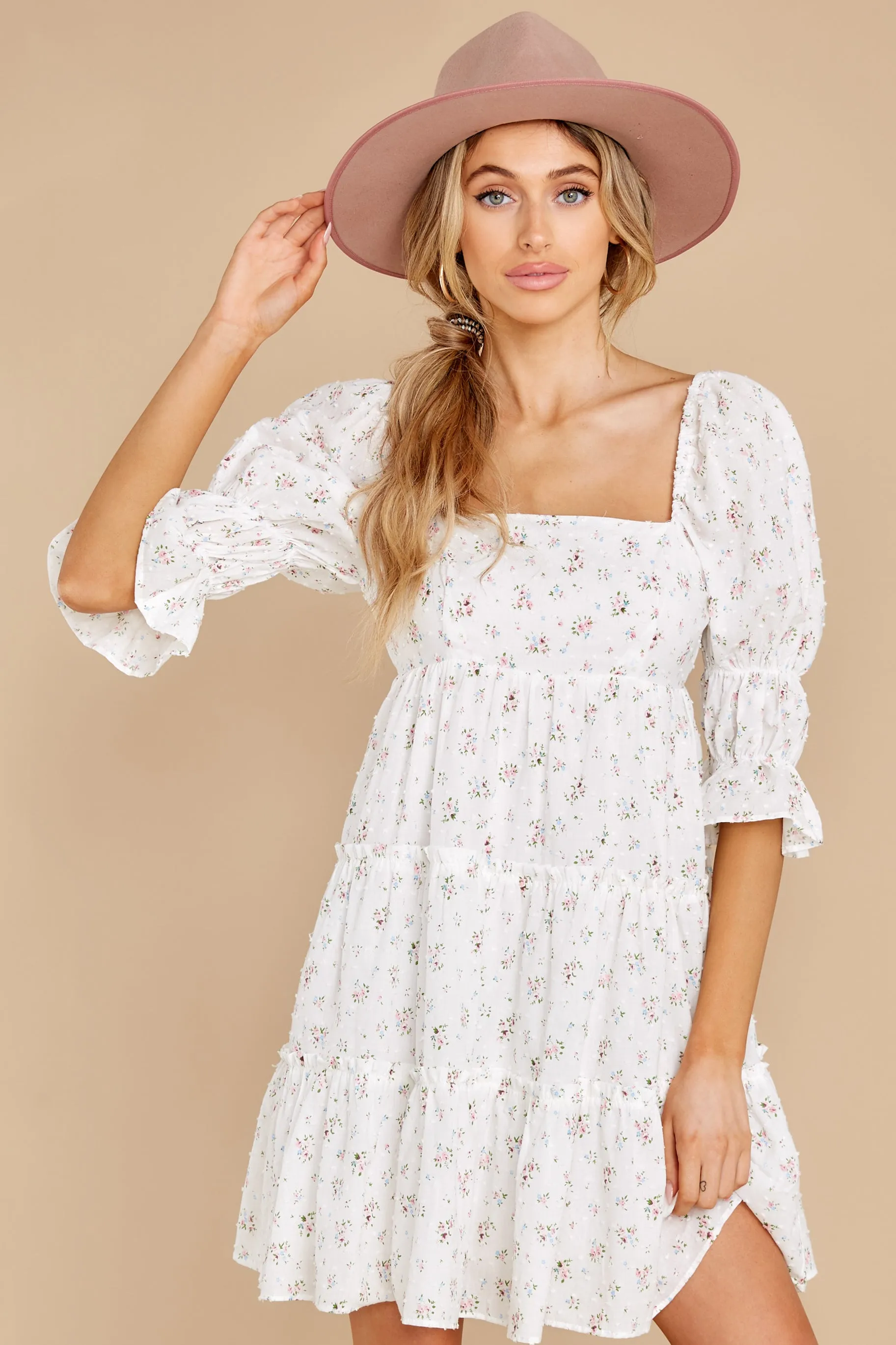 Genuine Smiles White Floral Print Dress