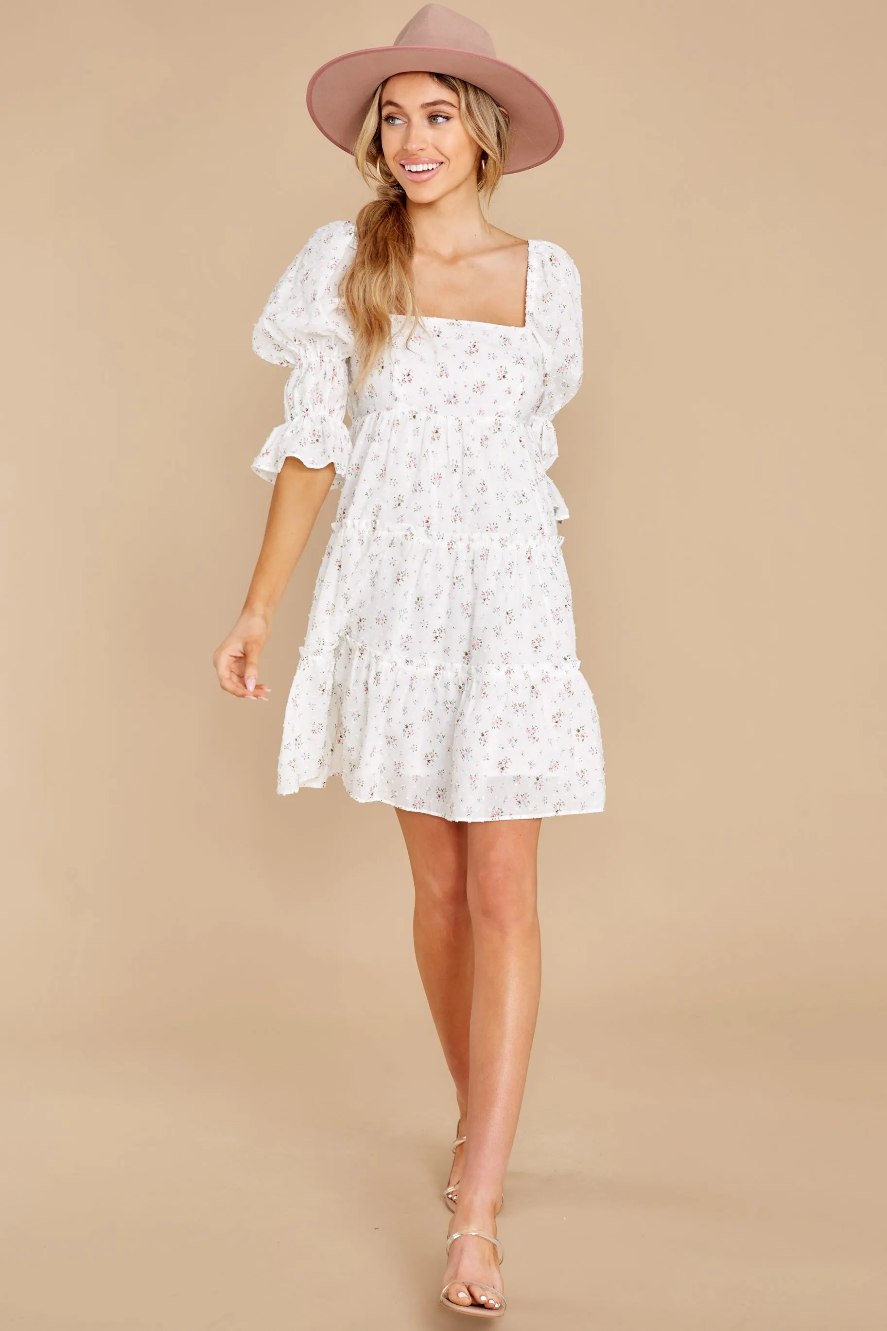 Genuine Smiles White Floral Print Dress