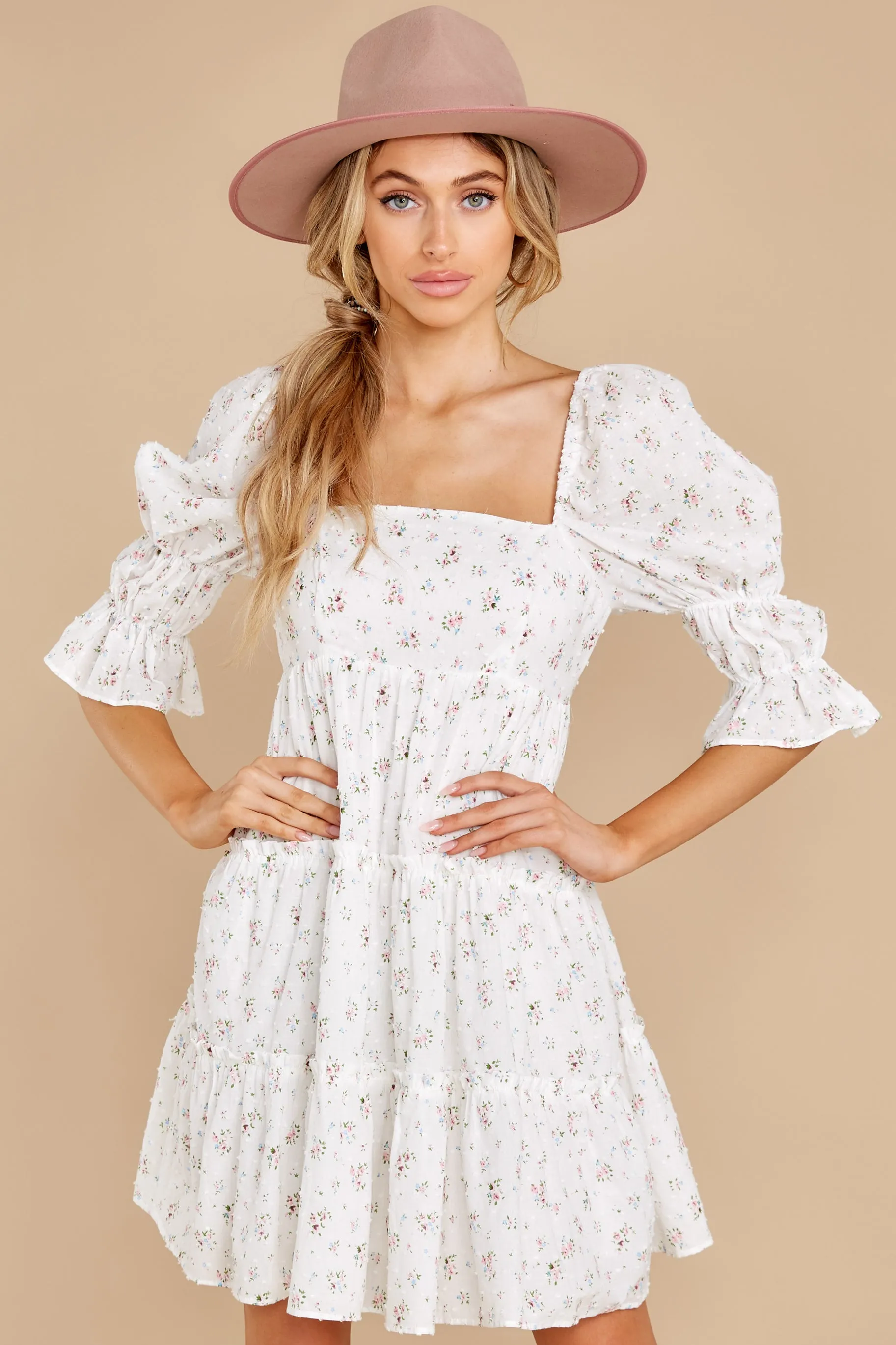 Genuine Smiles White Floral Print Dress