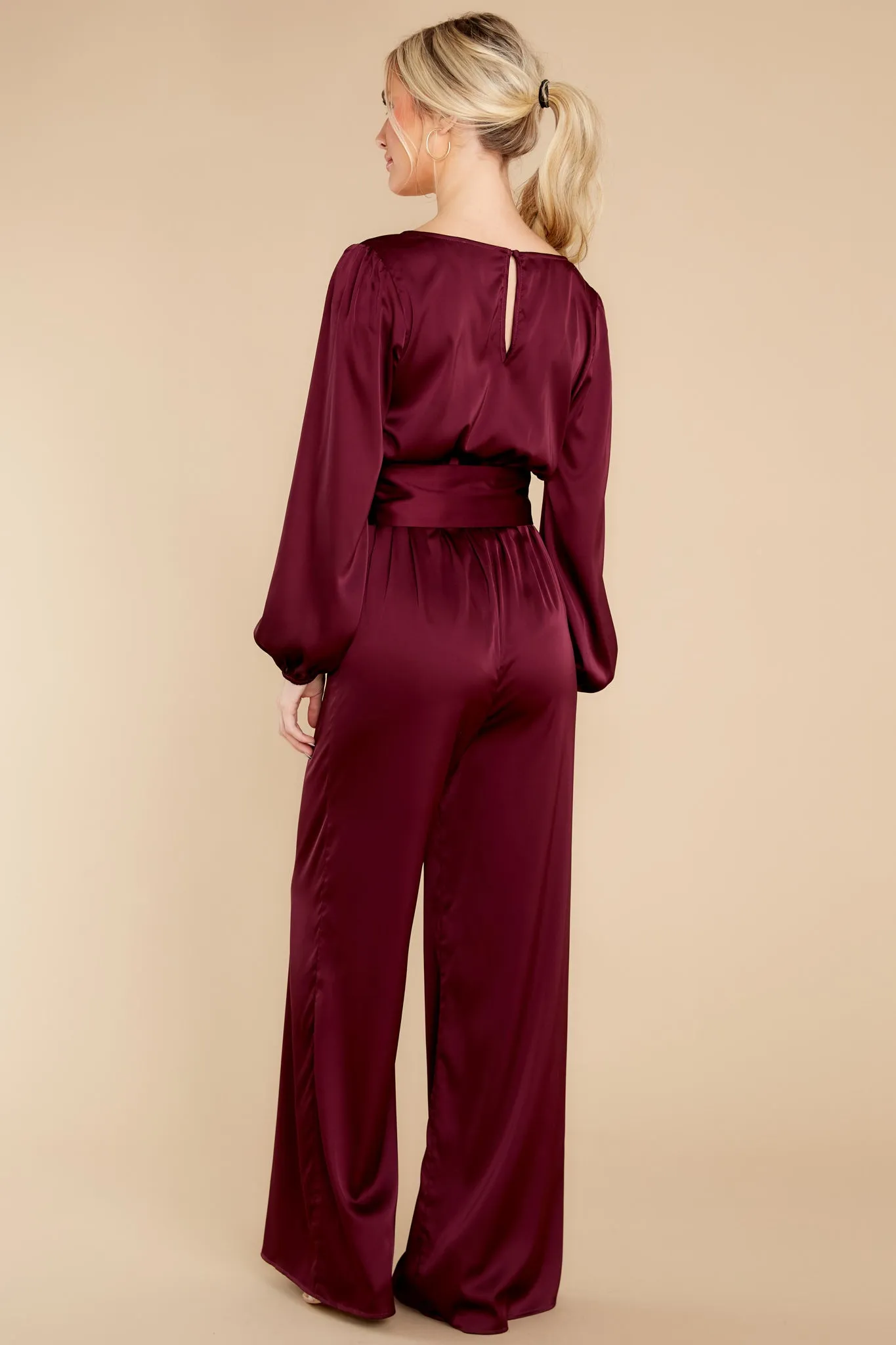 Glance Of Elegance Burgundy Jumpsuit