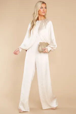 Glimmering Nights Champagne Jumpsuit