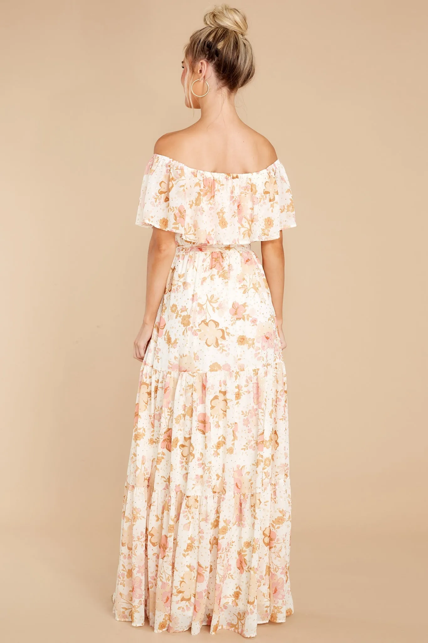 Glimmering Perfection Ivory Multi Floral Maxi Dress