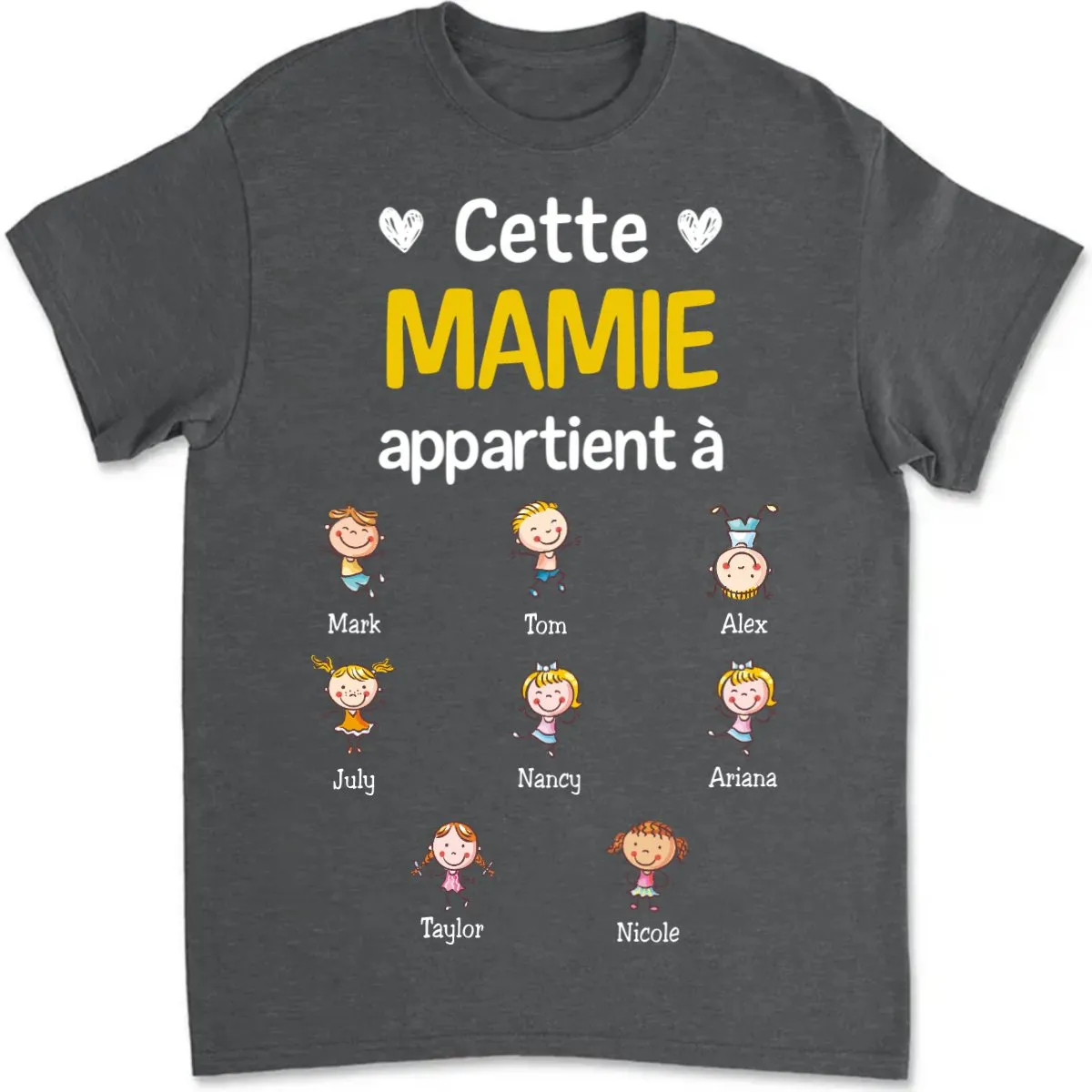 Grandma - Mamie French Grandma Belongs To Grandkids - Personalized Unisex T-shirt