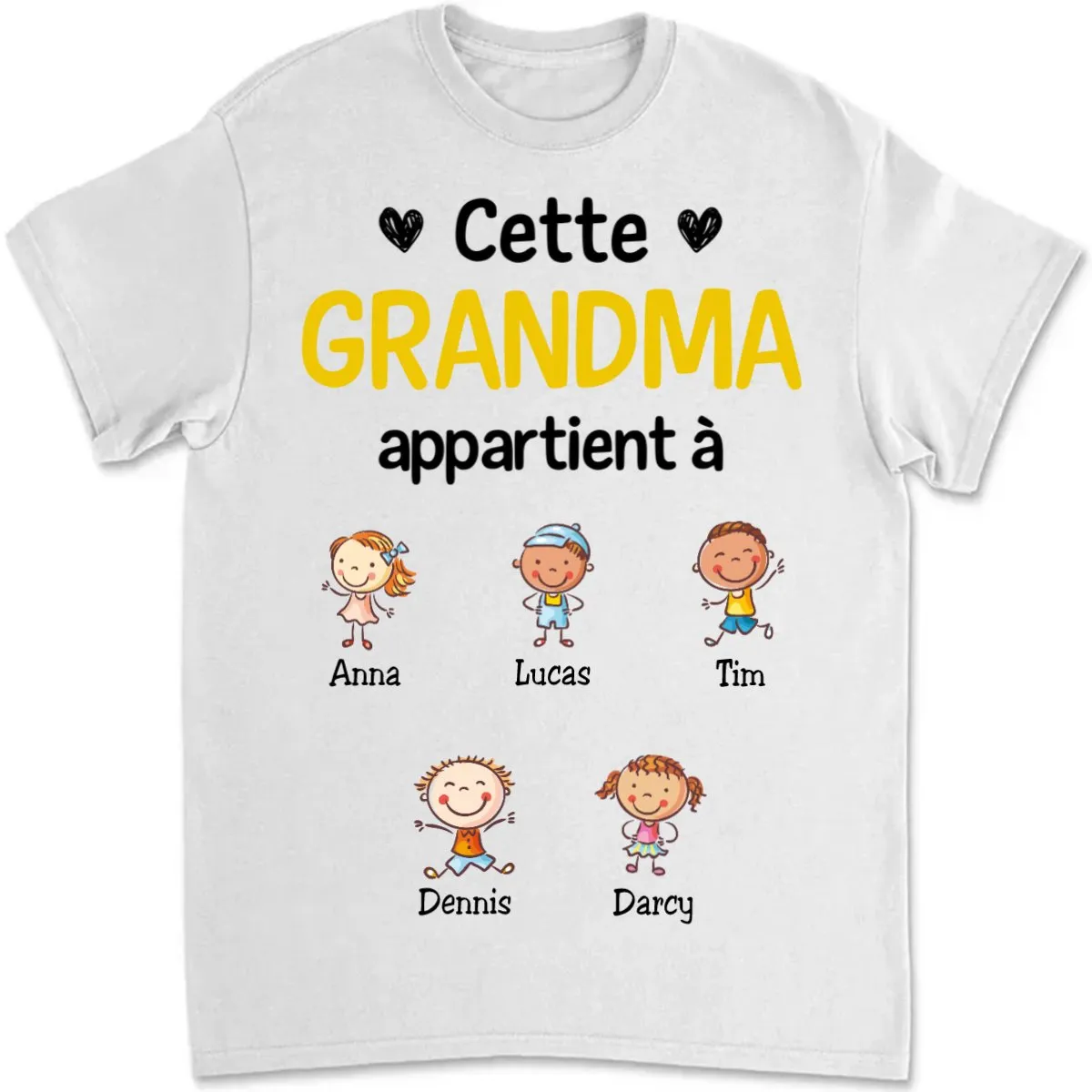 Grandma - Mamie French Grandma Belongs To Grandkids - Personalized Unisex T-shirt