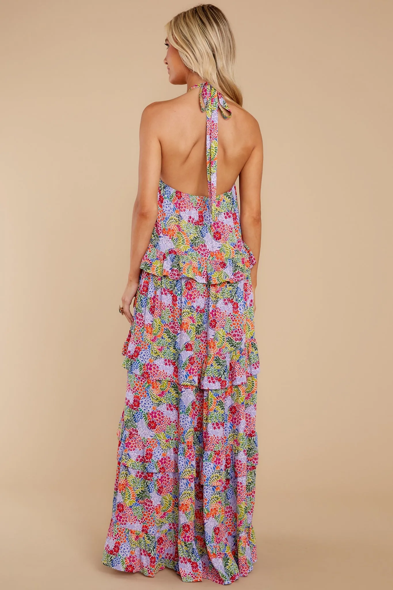 Growing Passion Lavender Floral Print Maxi Dress