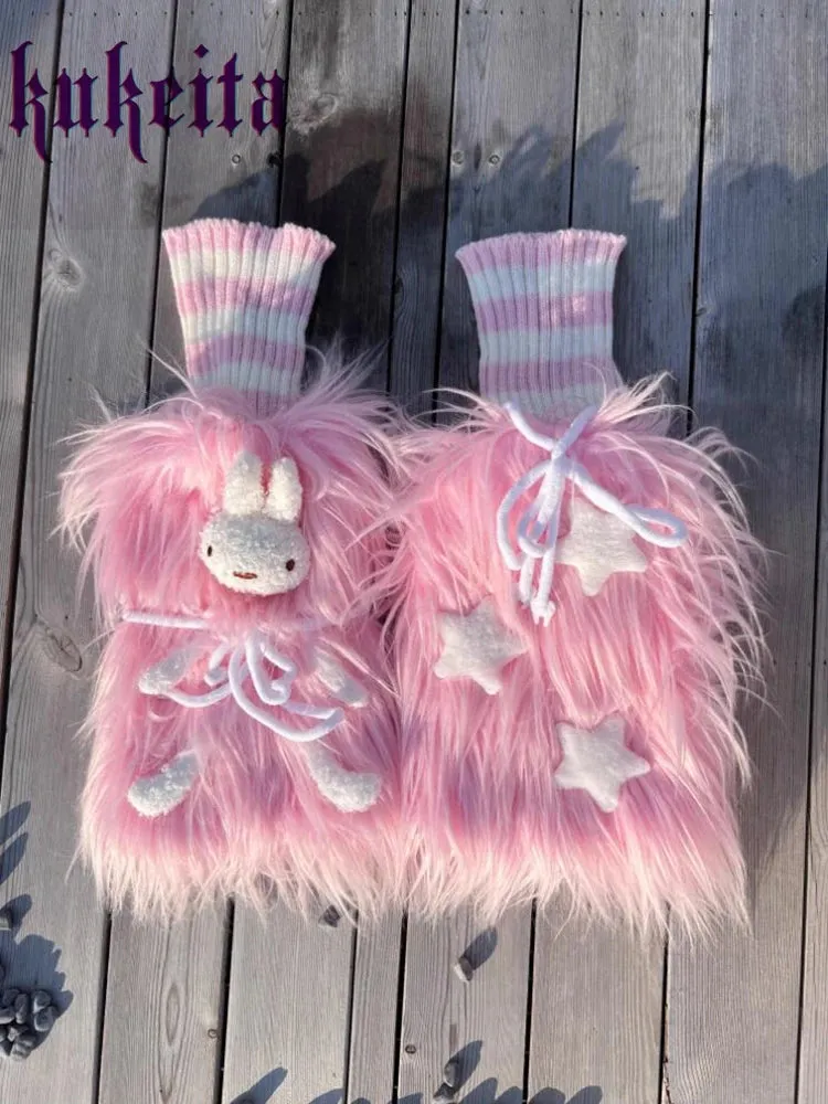 Harajuku Furry Bunny Leg Warmers