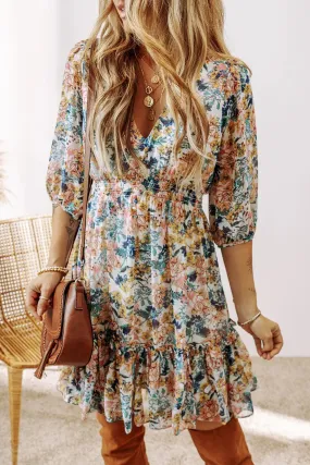 Head Over Heels Printed Fall Dress