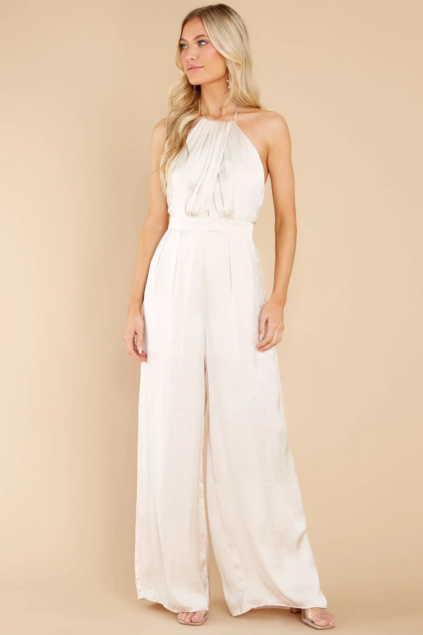 Heart's Content Beige Jumpsuit