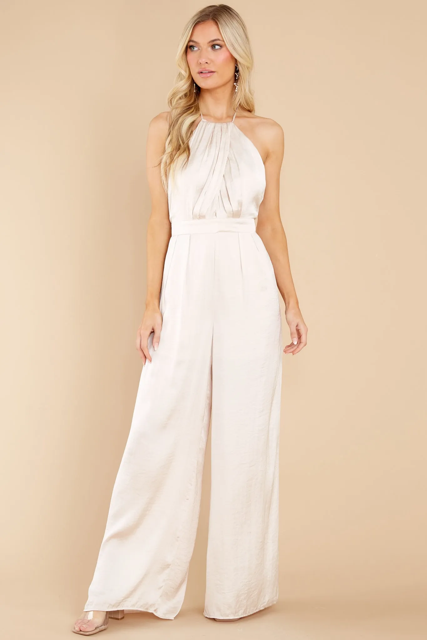 Heart's Content Beige Jumpsuit