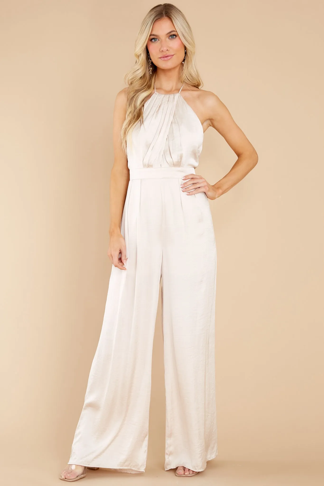 Heart's Content Beige Jumpsuit