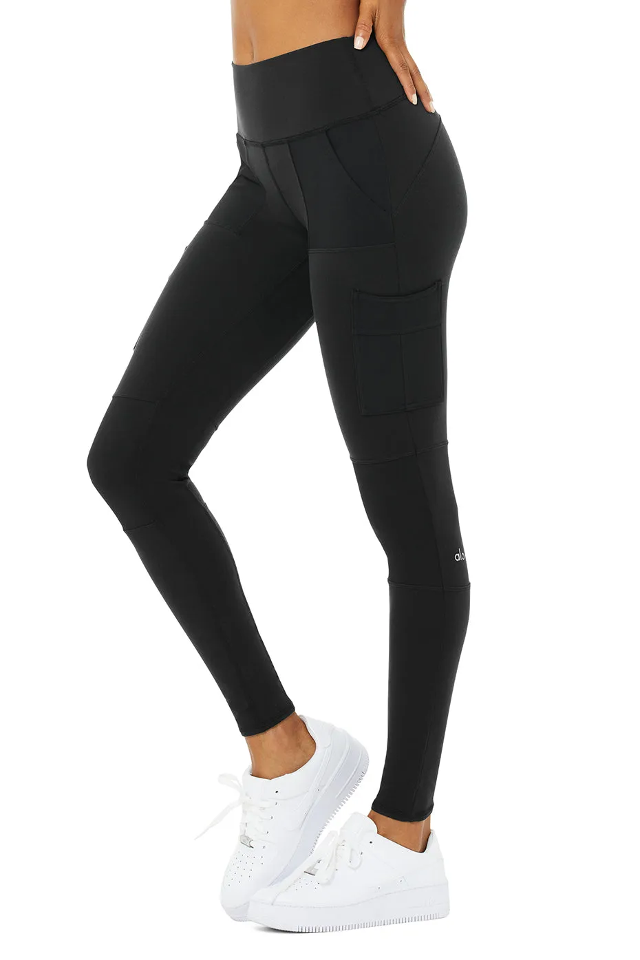 High-Waist Cargo Legging - Black