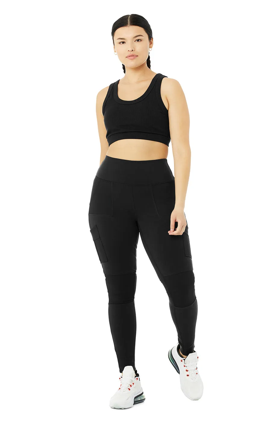 High-Waist Cargo Legging - Black