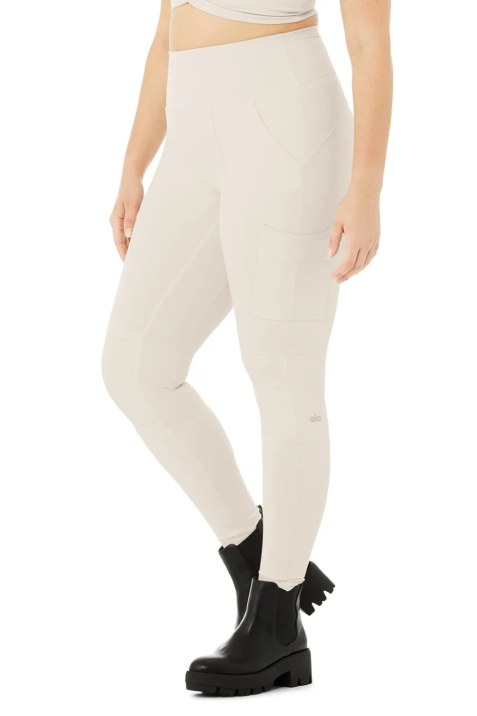 High-Waist Cargo Legging - Bone