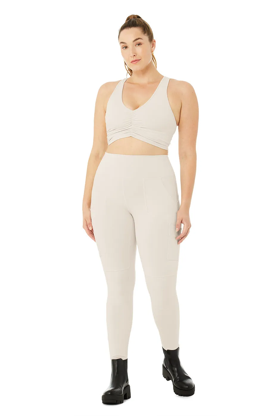 High-Waist Cargo Legging - Bone