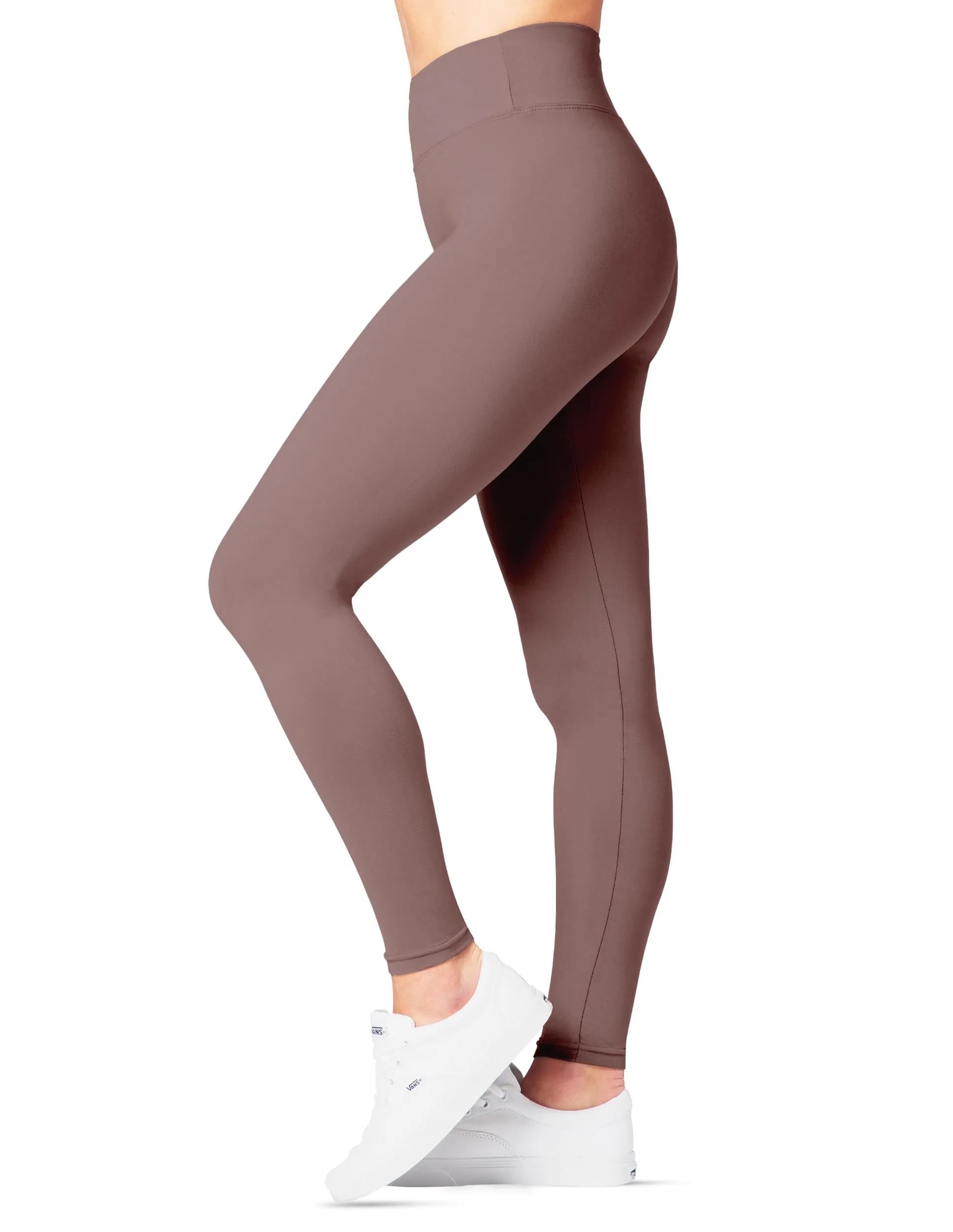 High Waisted Leggings For Women - Leggings For Regular & Plus Size Women - Mauve