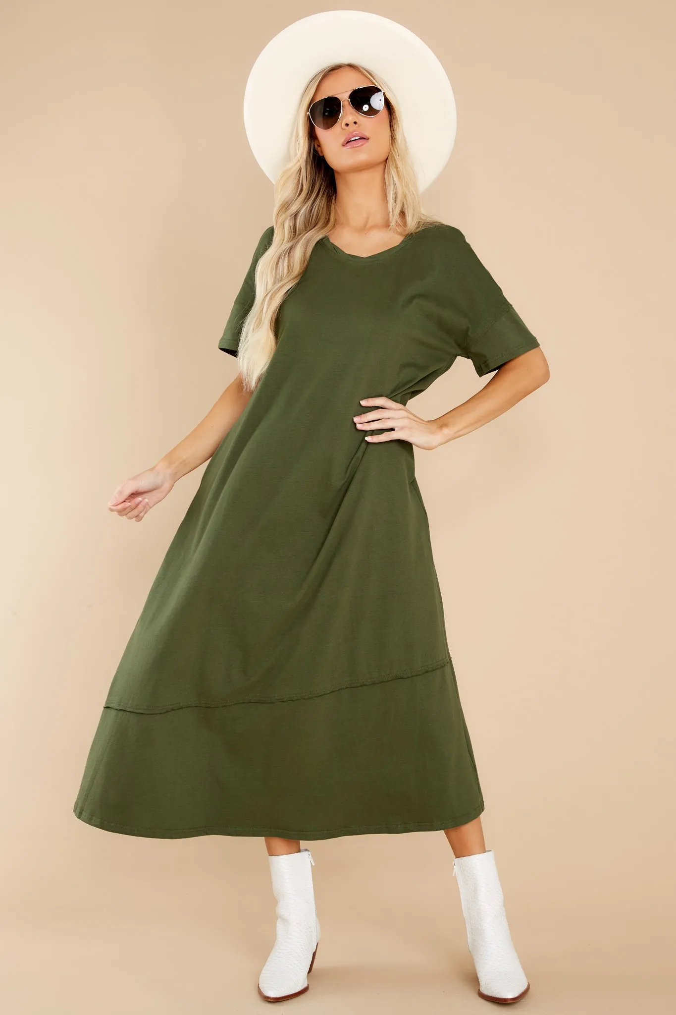 Highway Chaser Olive Green Maxi Dress