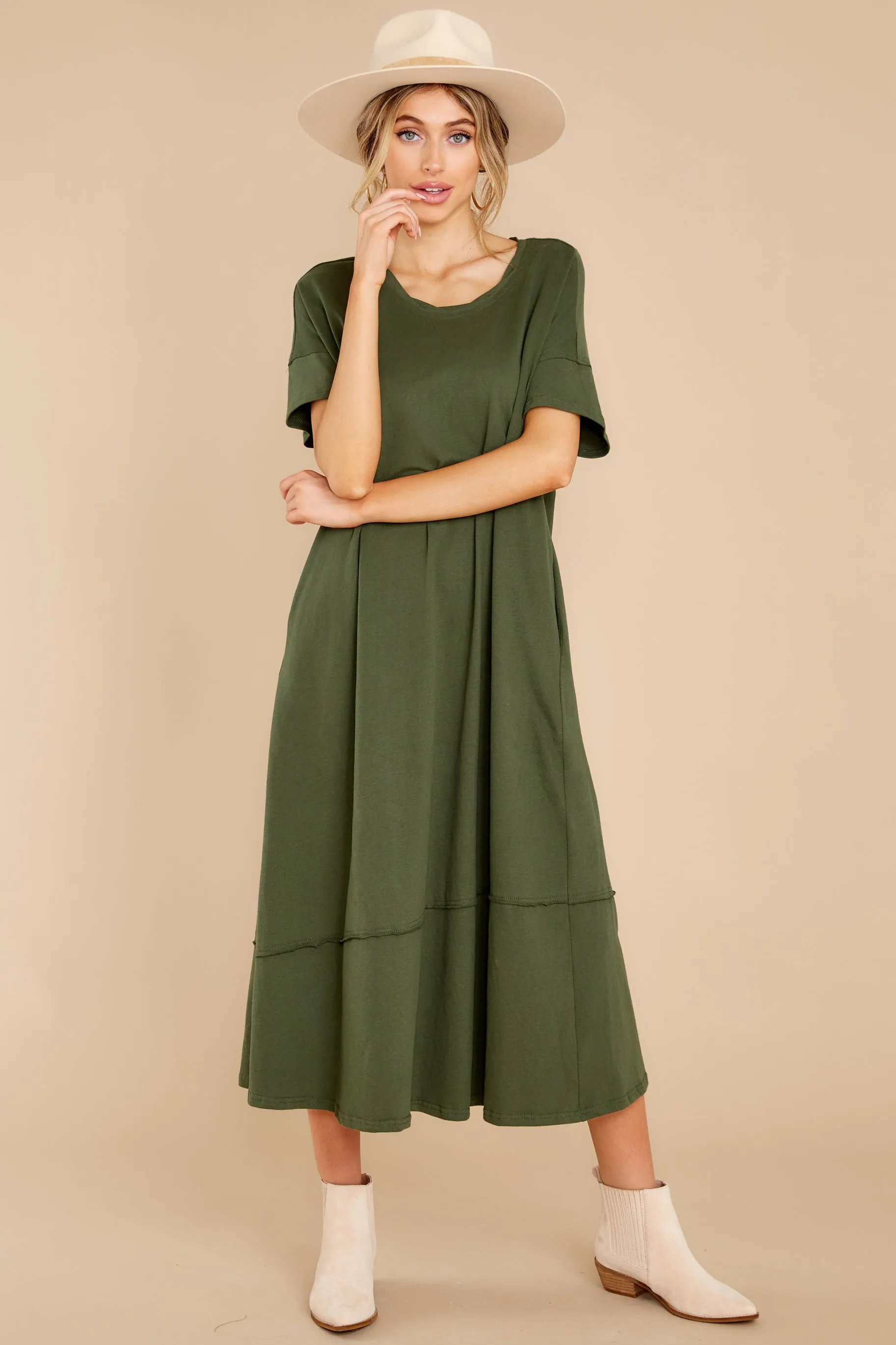 Highway Chaser Olive Green Maxi Dress