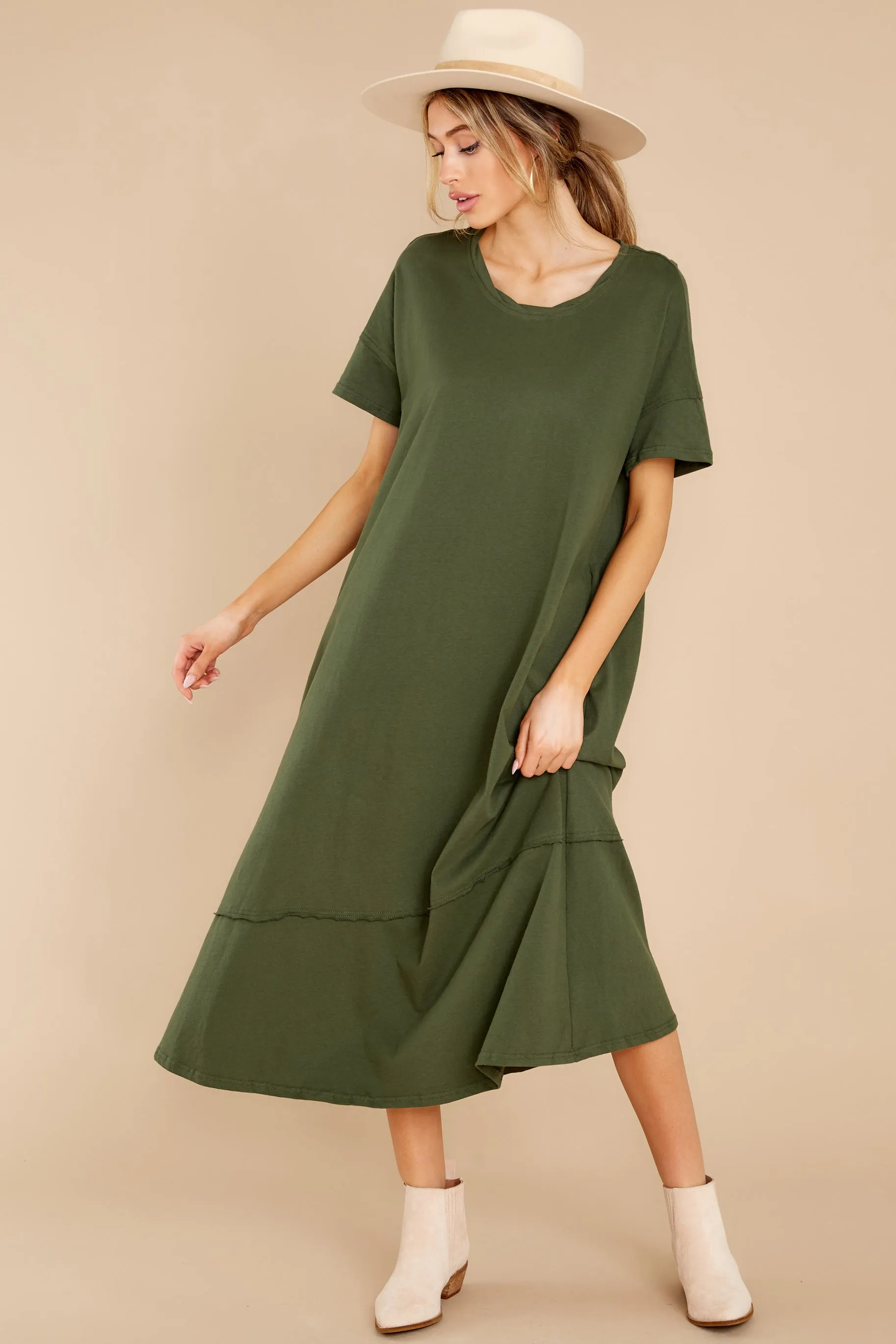 Highway Chaser Olive Green Maxi Dress