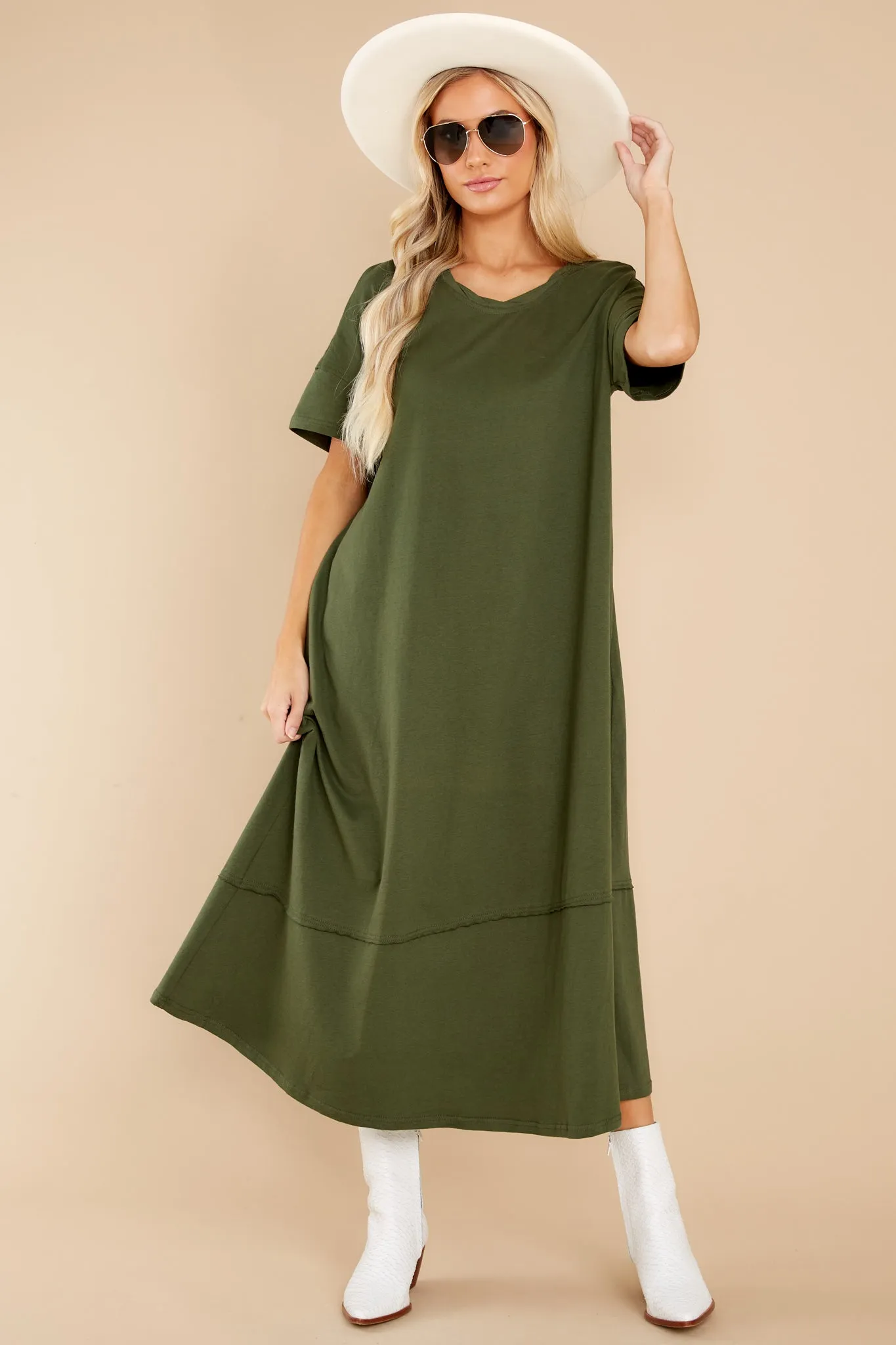 Highway Chaser Olive Green Maxi Dress