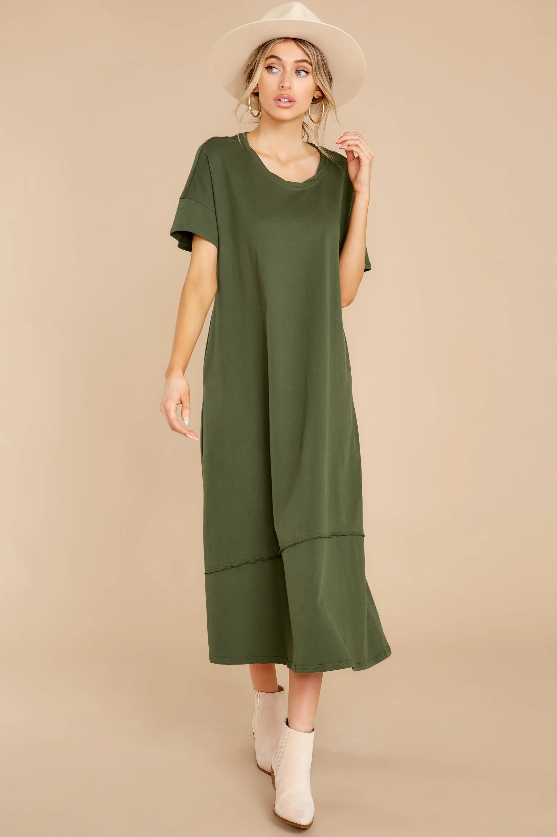 Highway Chaser Olive Green Maxi Dress