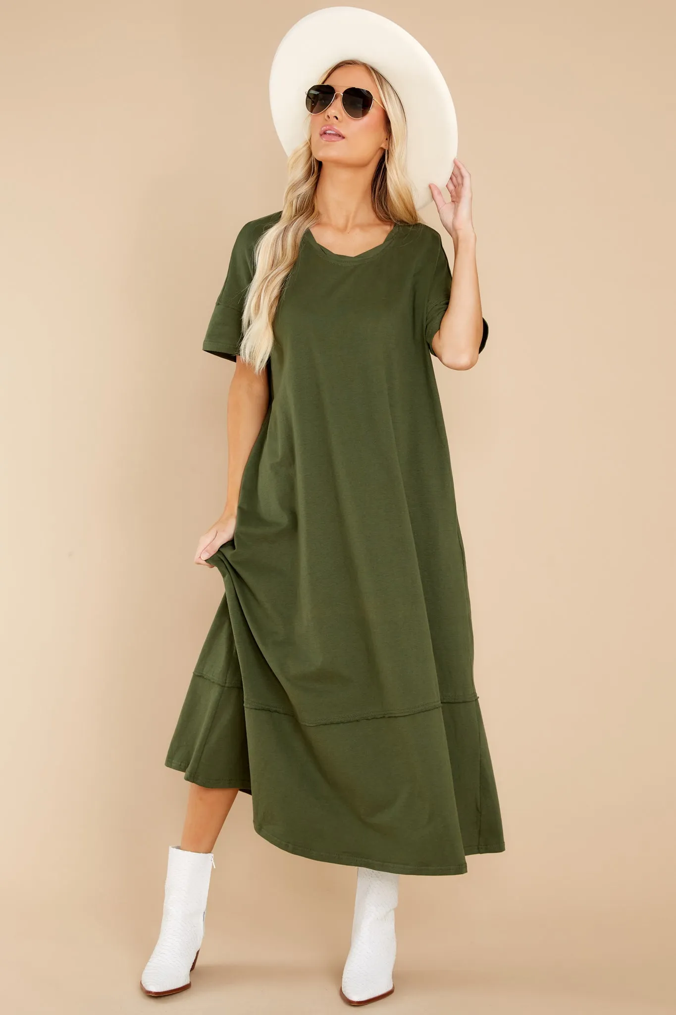 Highway Chaser Olive Green Maxi Dress