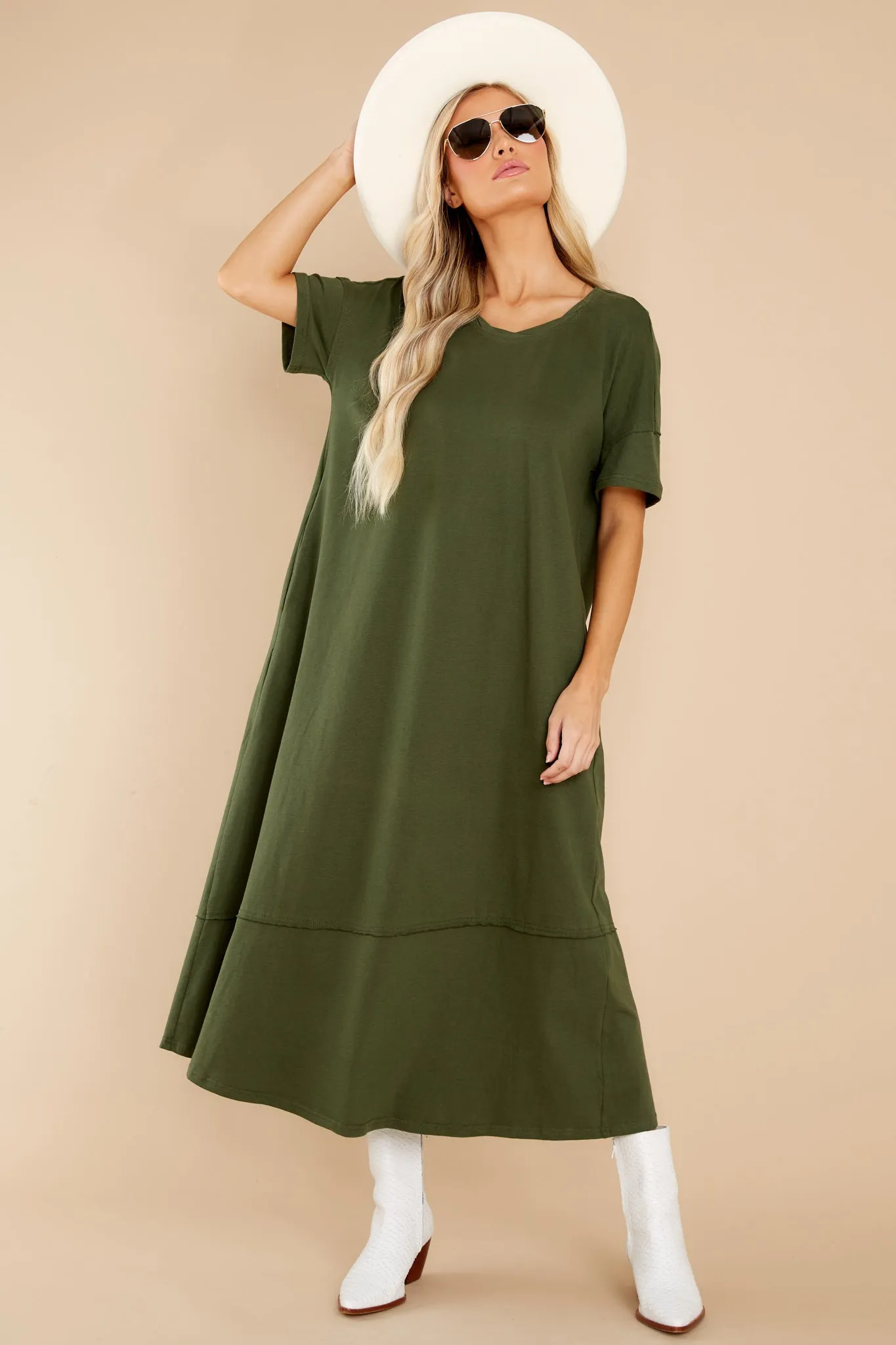 Highway Chaser Olive Green Maxi Dress