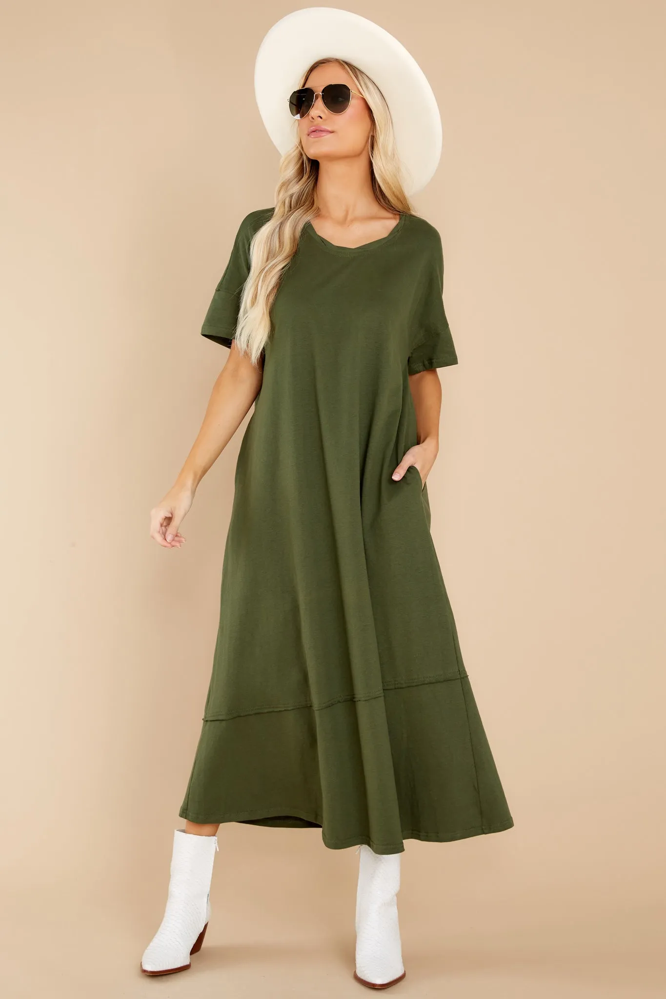 Highway Chaser Olive Green Maxi Dress