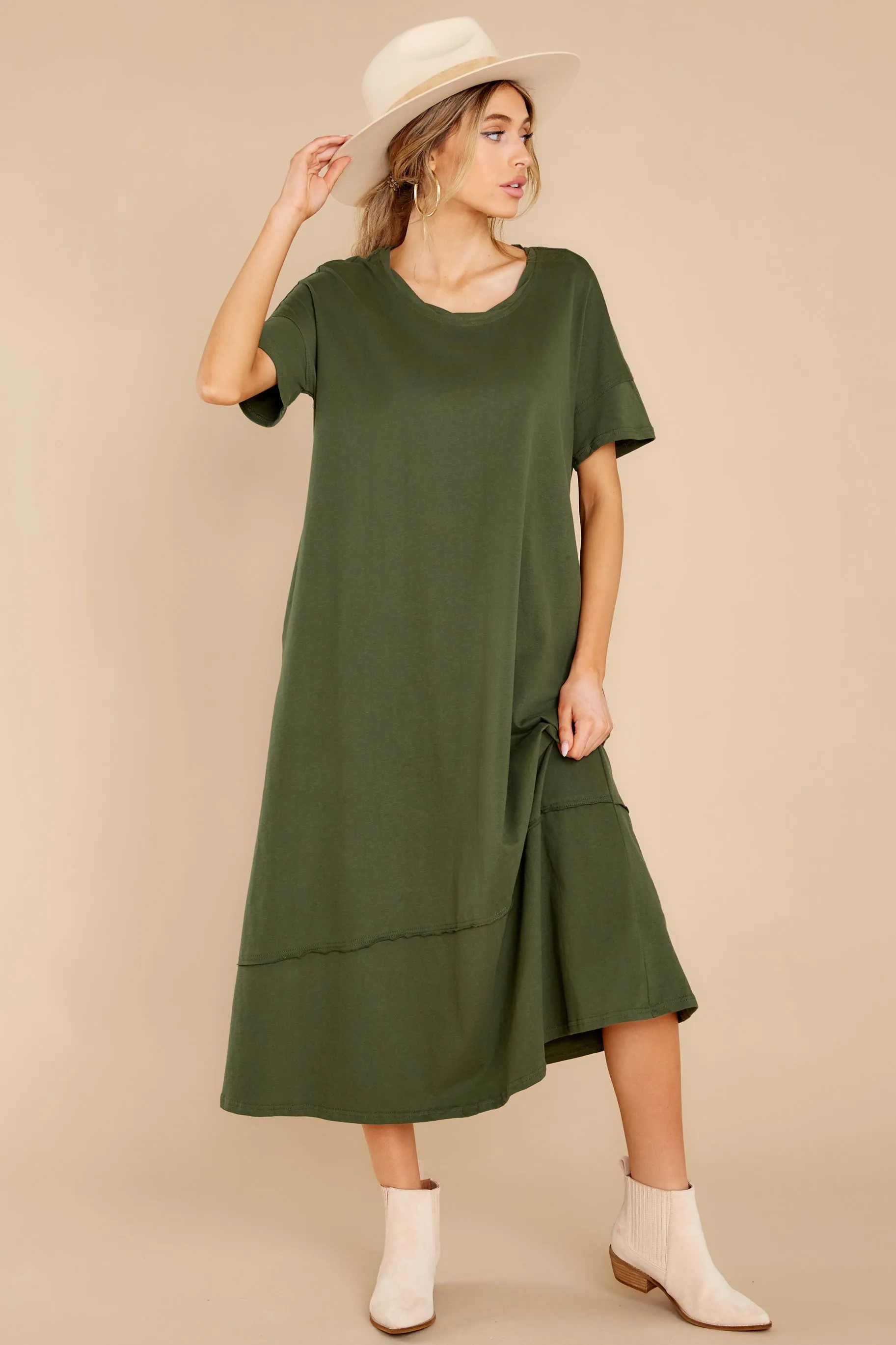 Highway Chaser Olive Green Maxi Dress