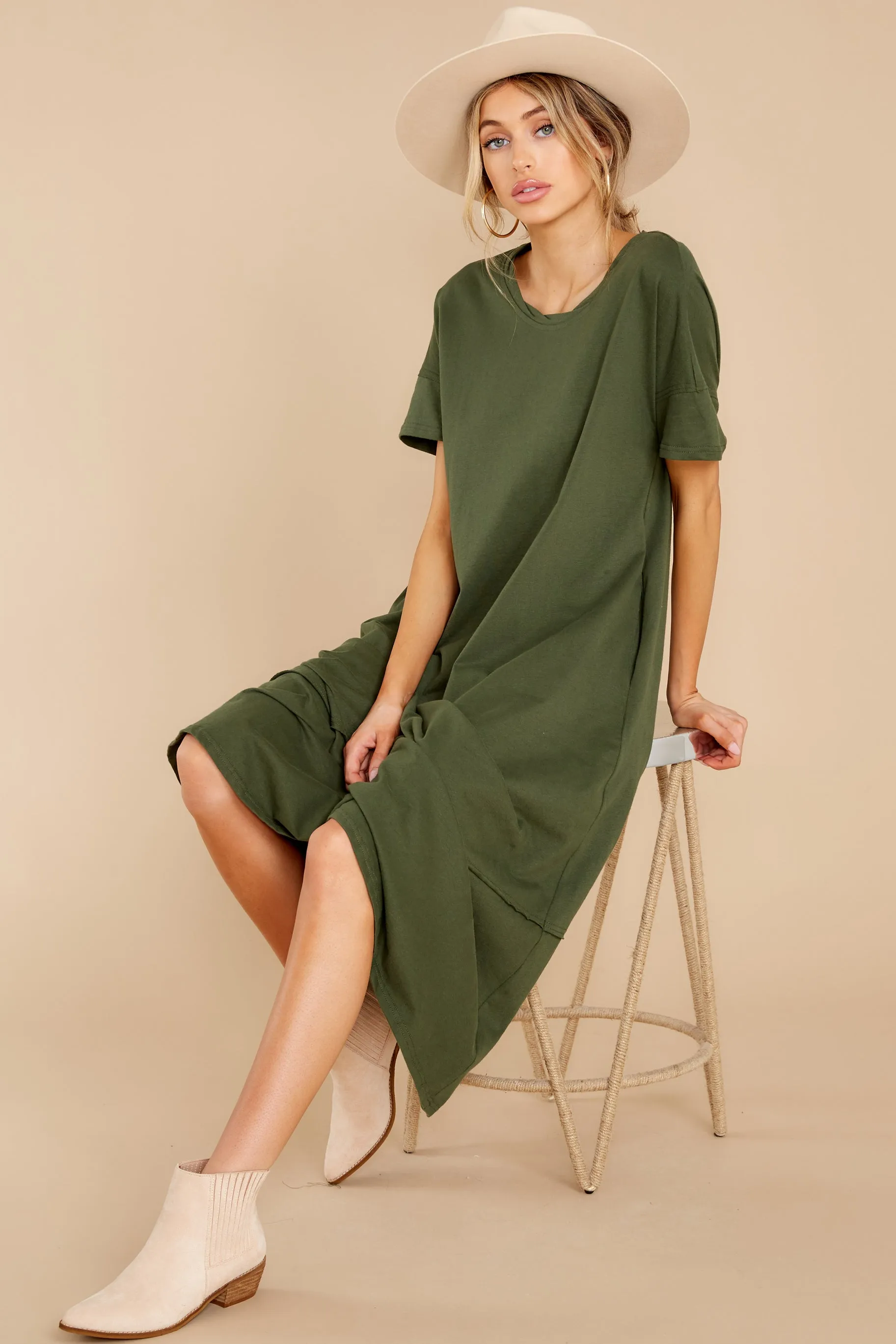 Highway Chaser Olive Green Maxi Dress