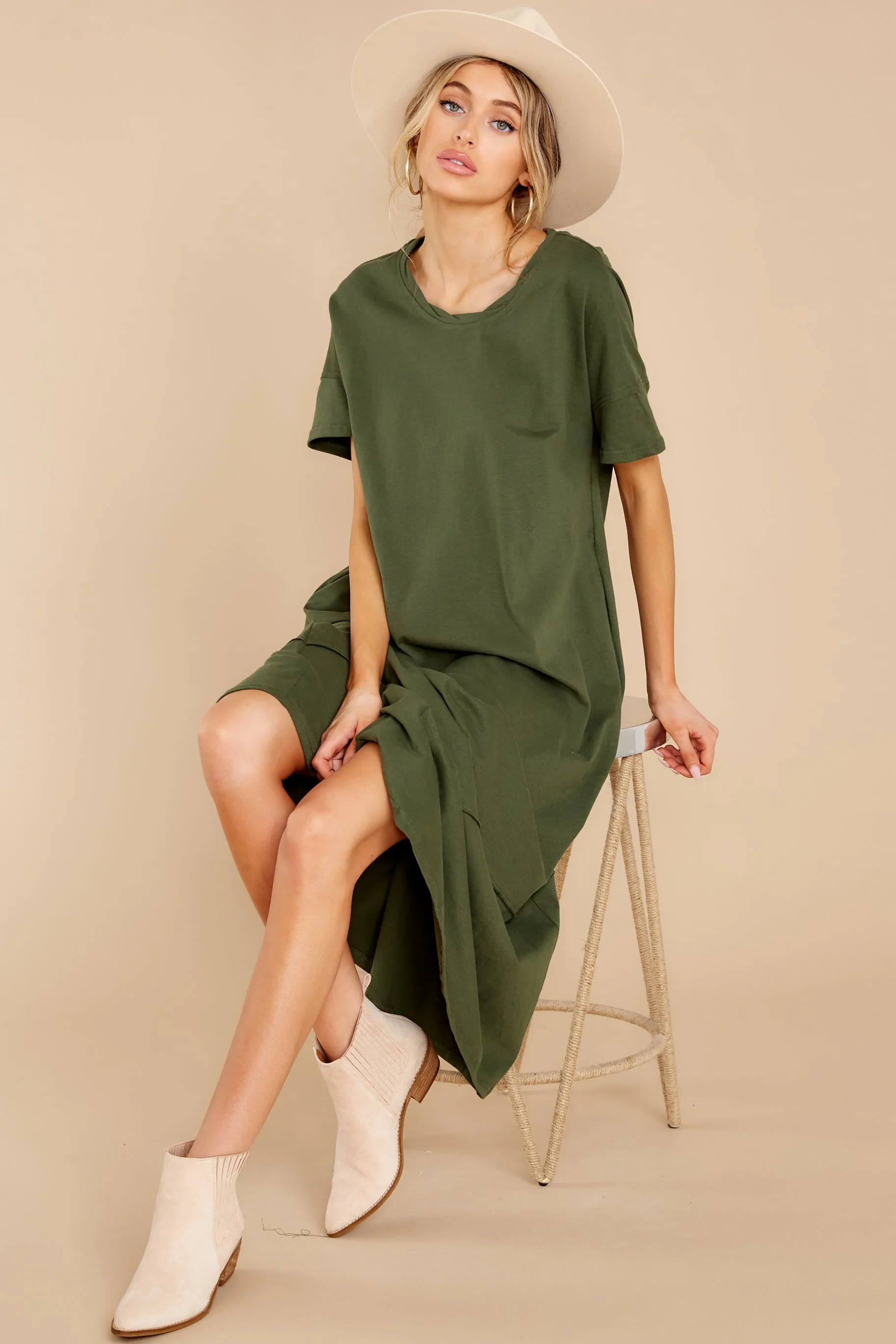 Highway Chaser Olive Green Maxi Dress