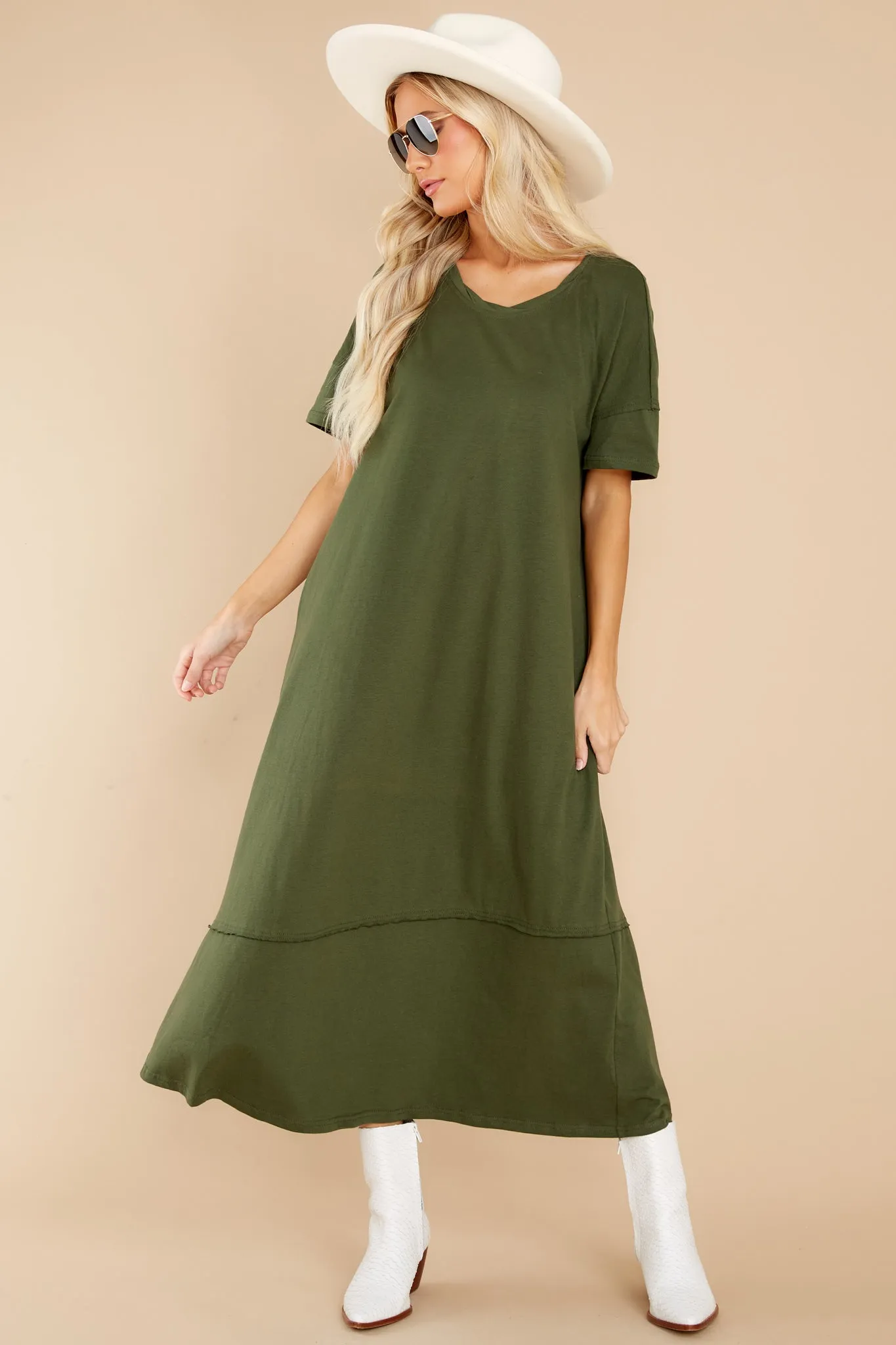 Highway Chaser Olive Green Maxi Dress