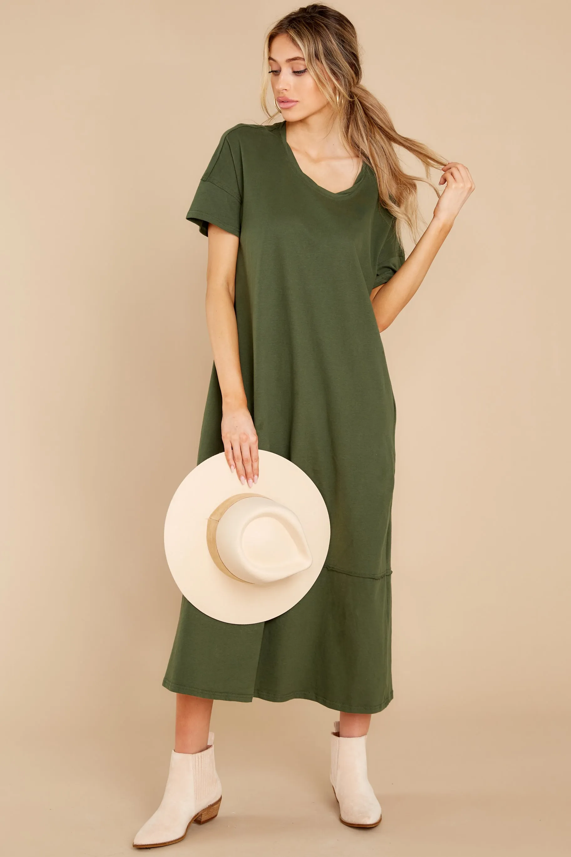 Highway Chaser Olive Green Maxi Dress