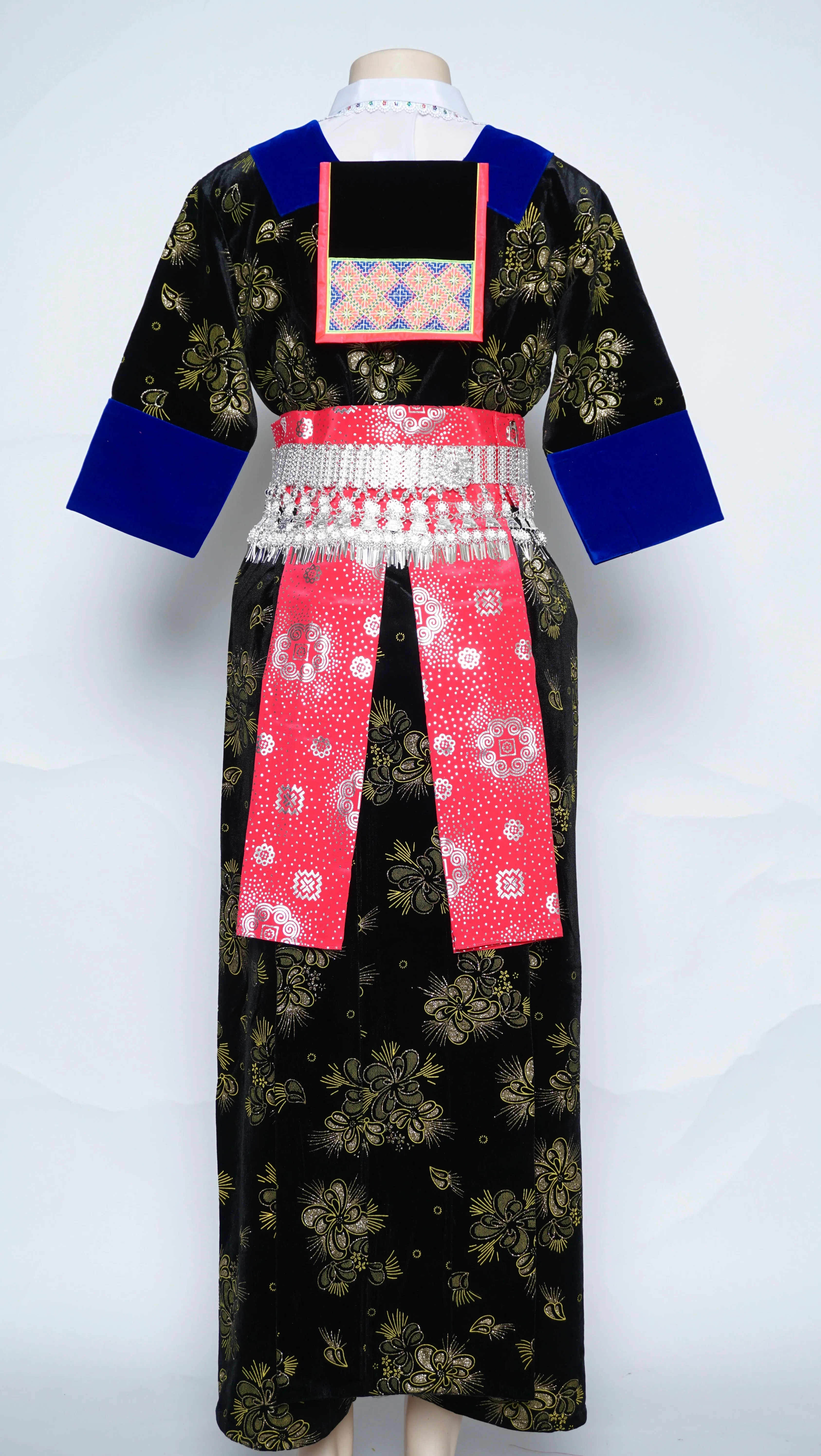 Hmong Xeev Gold Floral Velvet