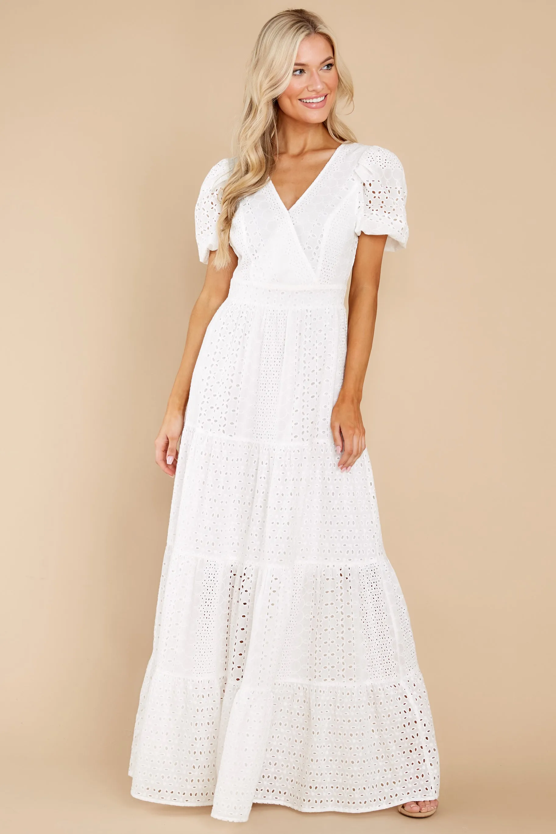 Hopelessly Yours White Eyelet Maxi Dress