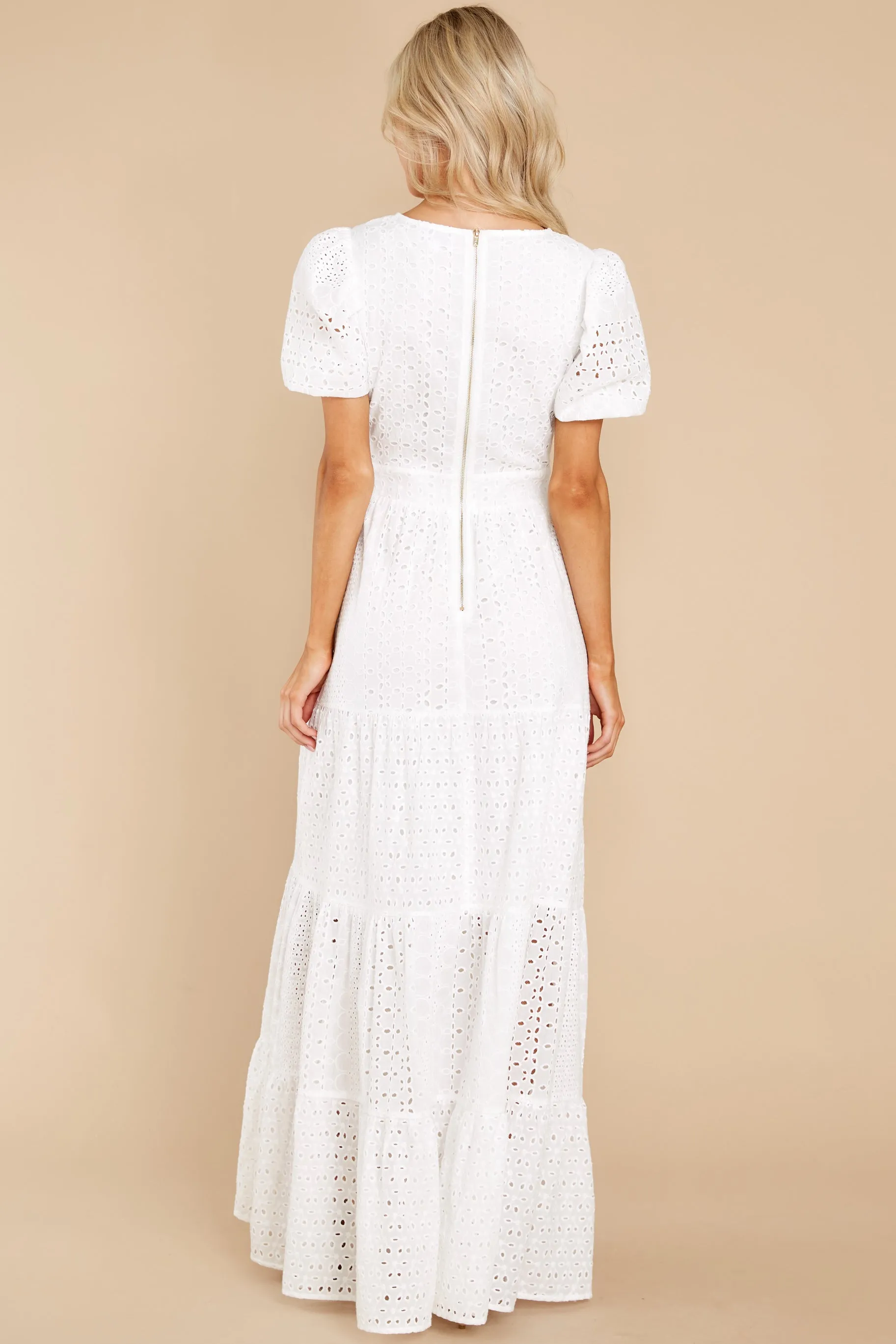 Hopelessly Yours White Eyelet Maxi Dress