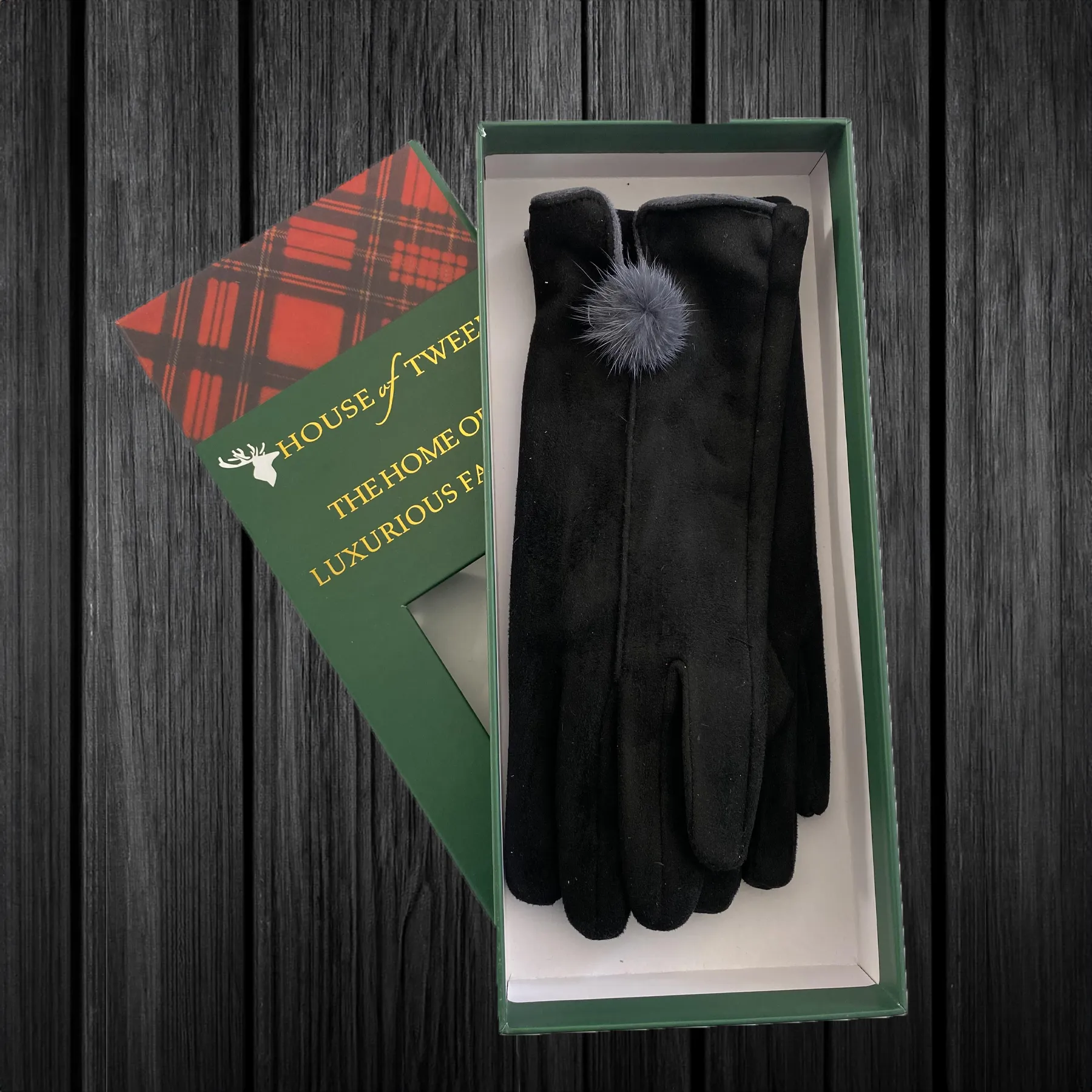 House Of Tweed Ladies Faux Suede Soft Gloves One Size