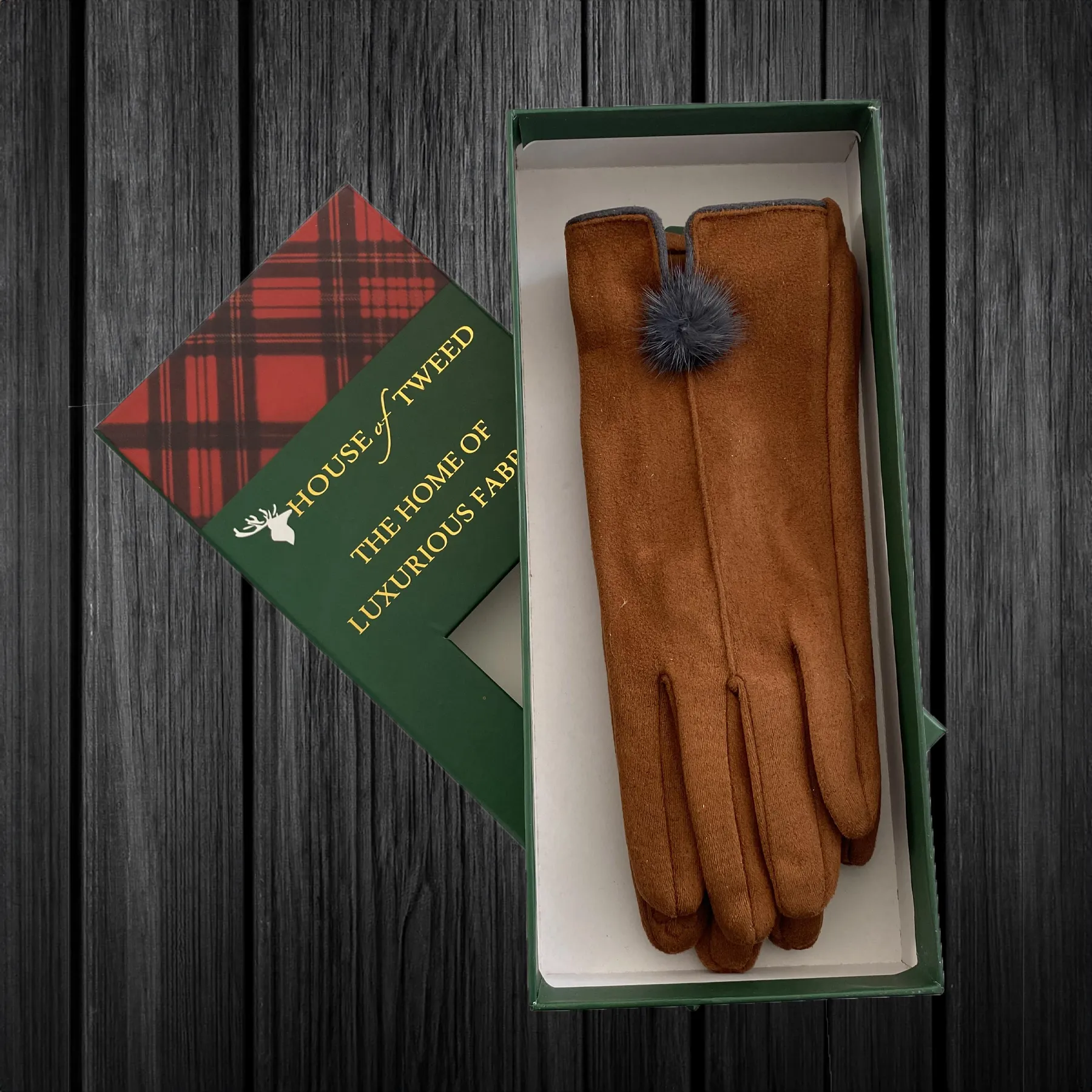 House Of Tweed Ladies Faux Suede Soft Gloves One Size