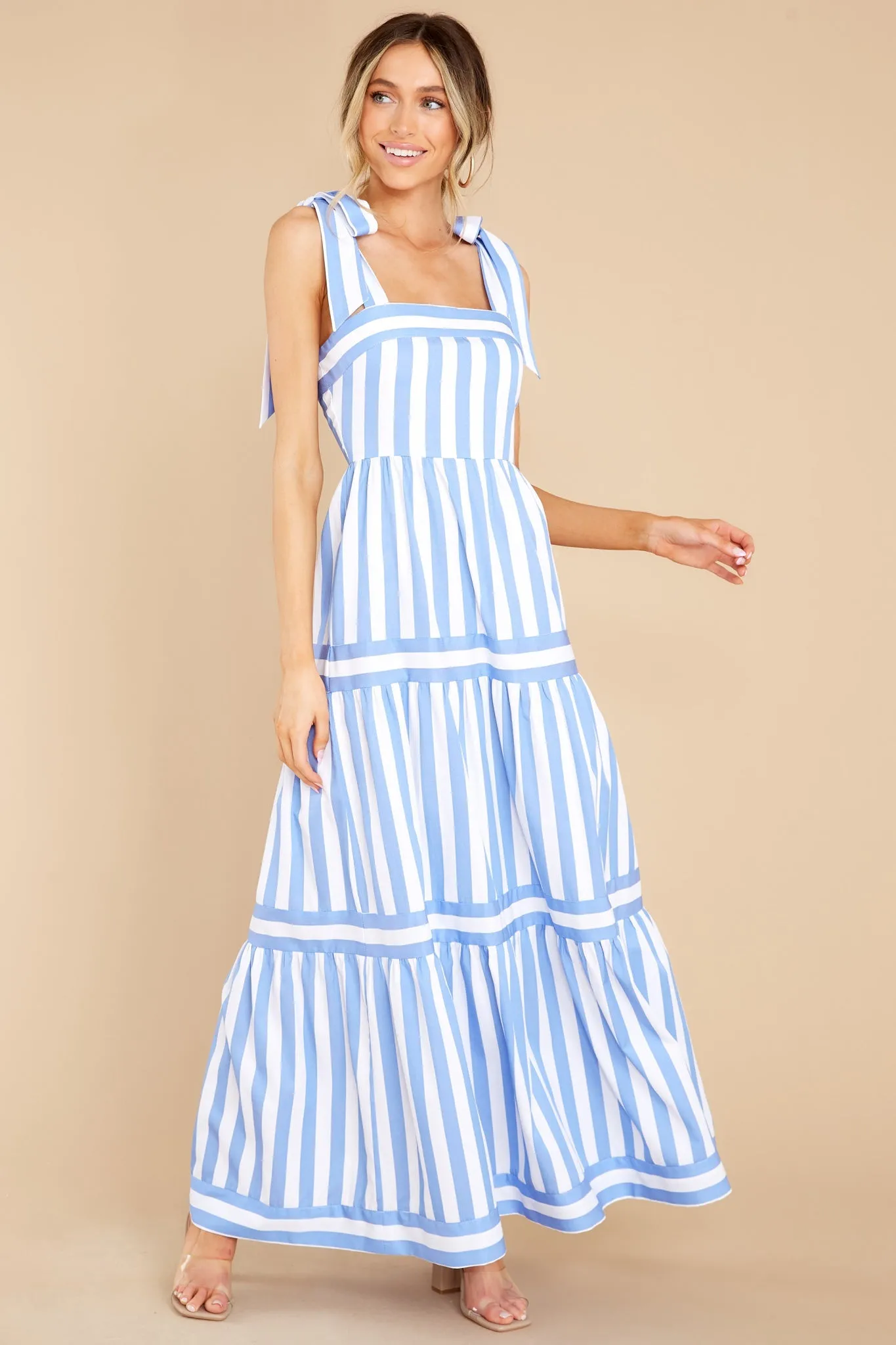 I'm With You Blue Stripe Maxi Dress