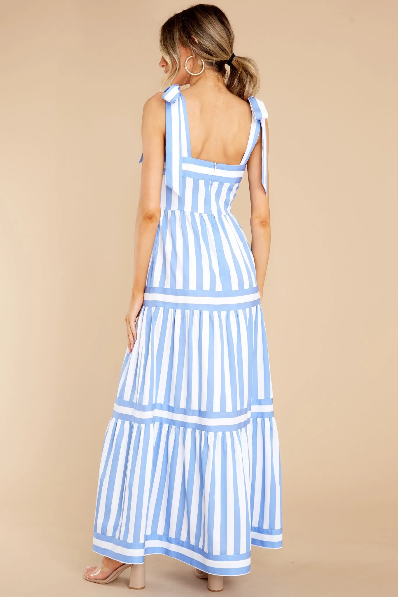 I'm With You Blue Stripe Maxi Dress