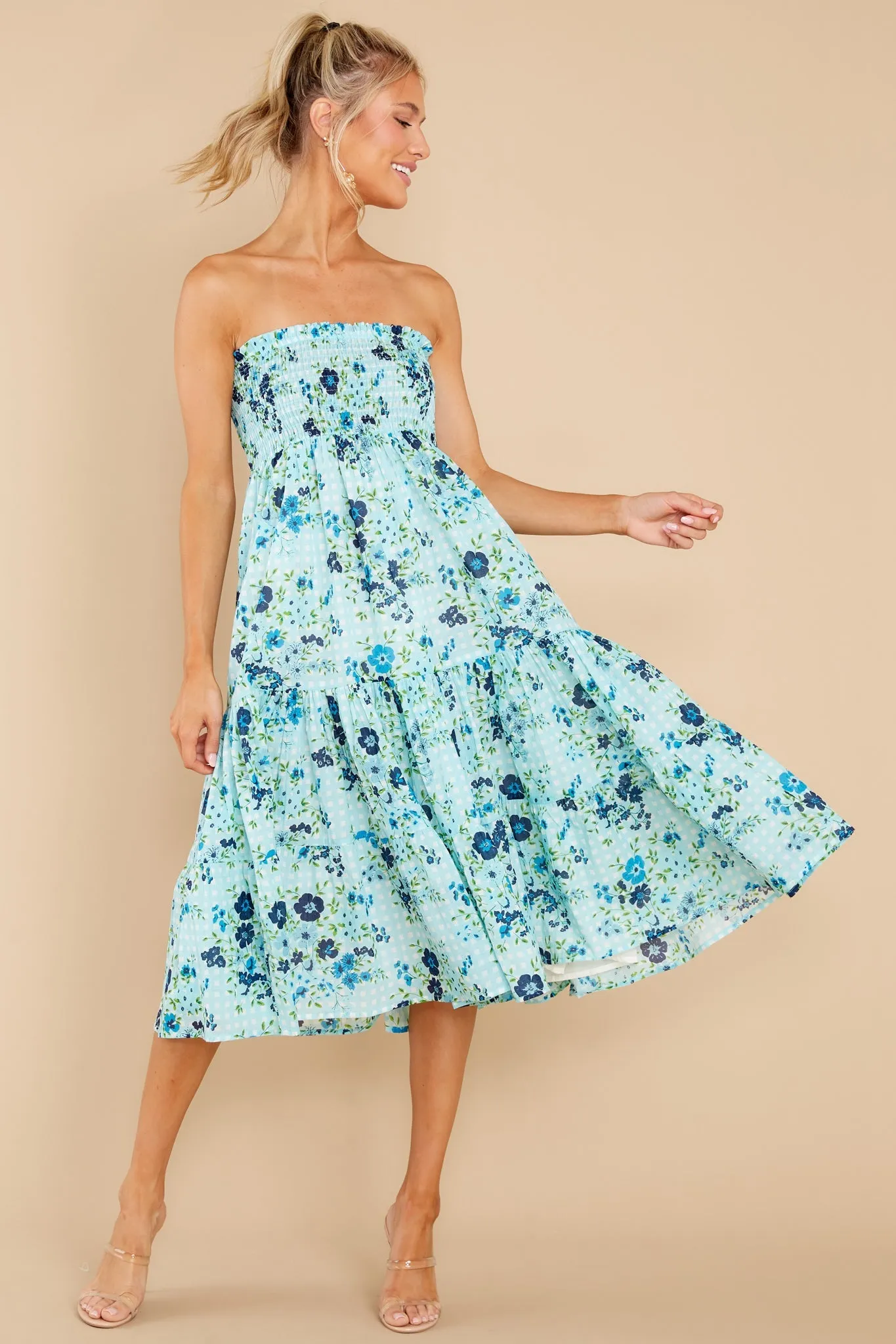 Izzy English Garden Baby Blue Skirt Dress