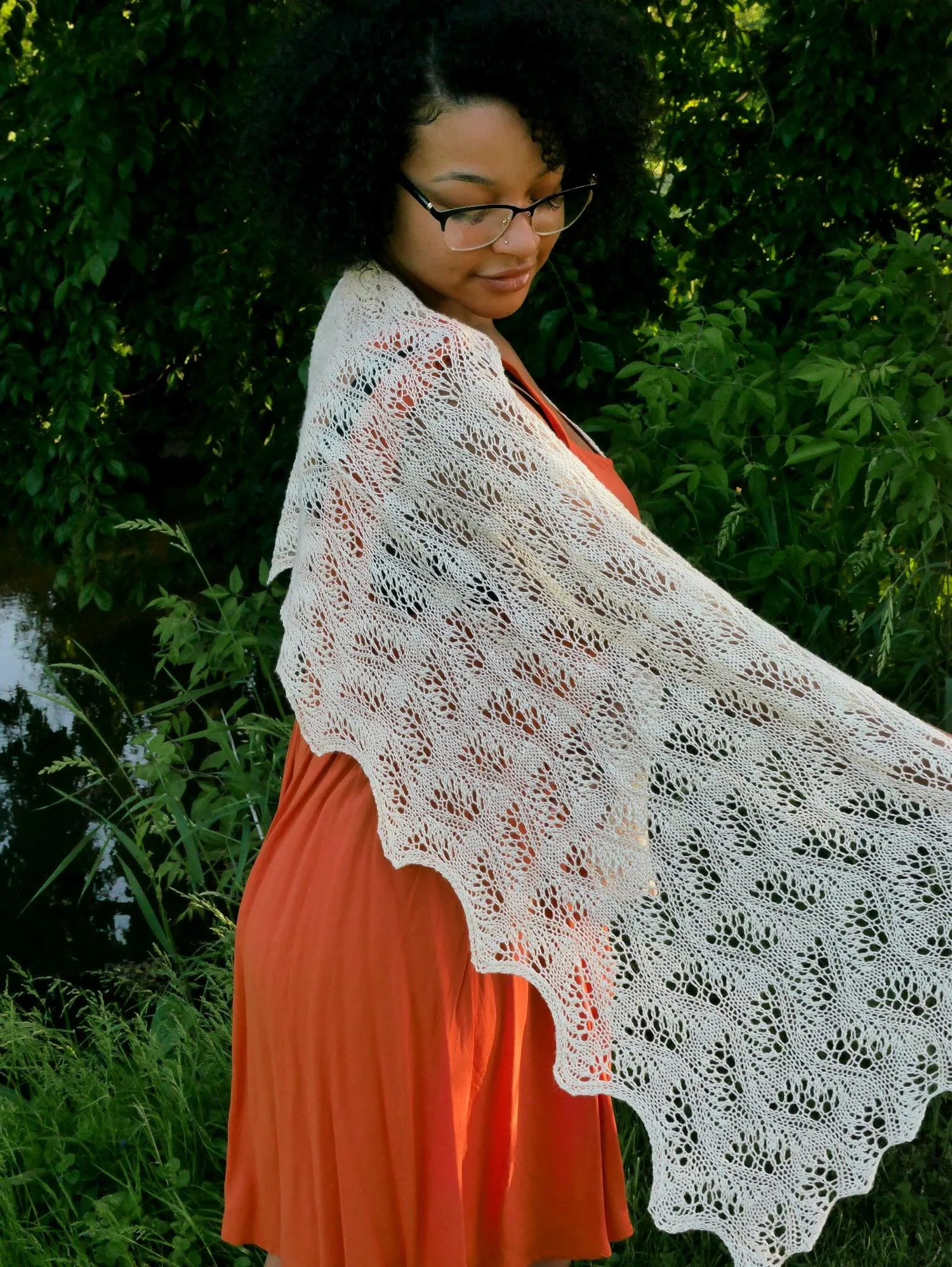 Japanese Feather Stole or Scarf <br/><small>knitting pattern</small>