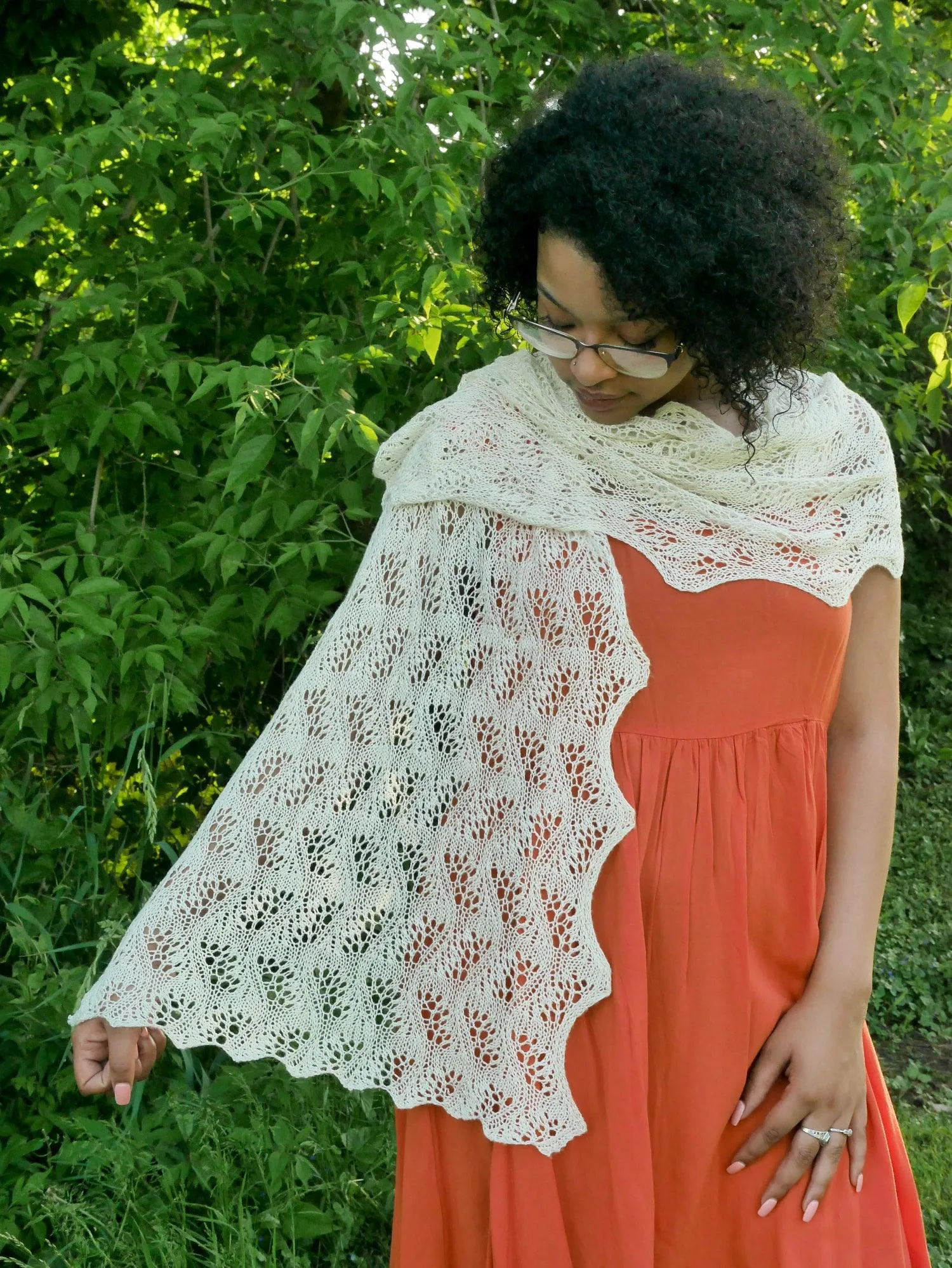 Japanese Feather Stole or Scarf <br/><small>knitting pattern</small>