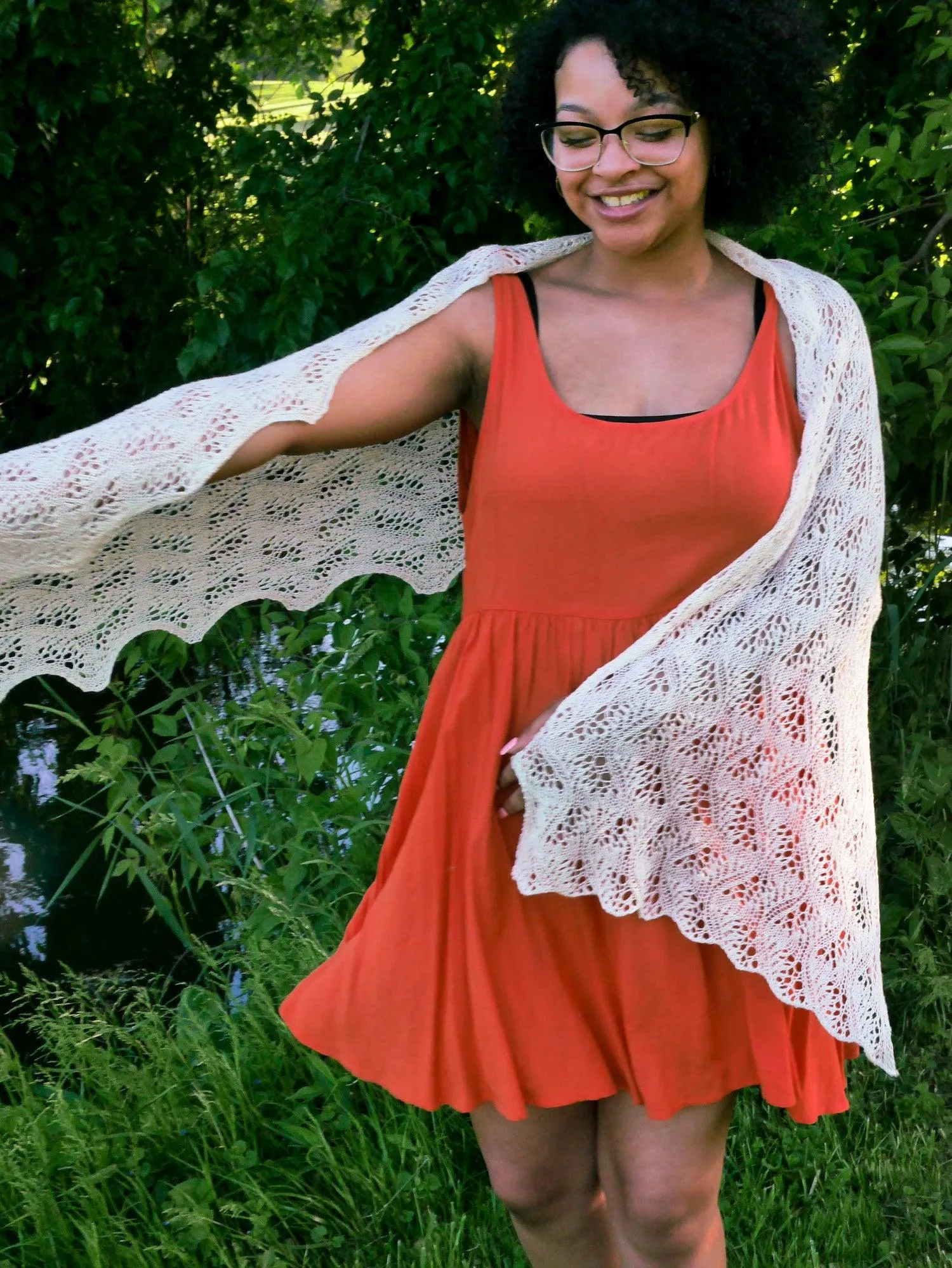 Japanese Feather Stole or Scarf <br/><small>knitting pattern</small>