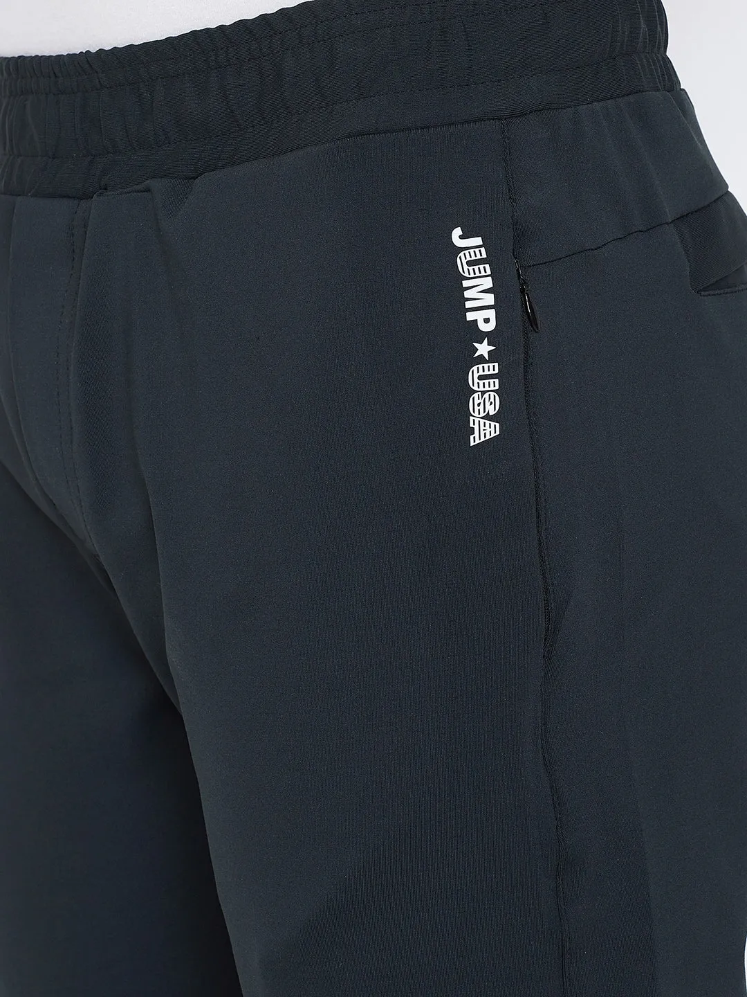 JUMP USA Men Black Solid Sports Track Pant