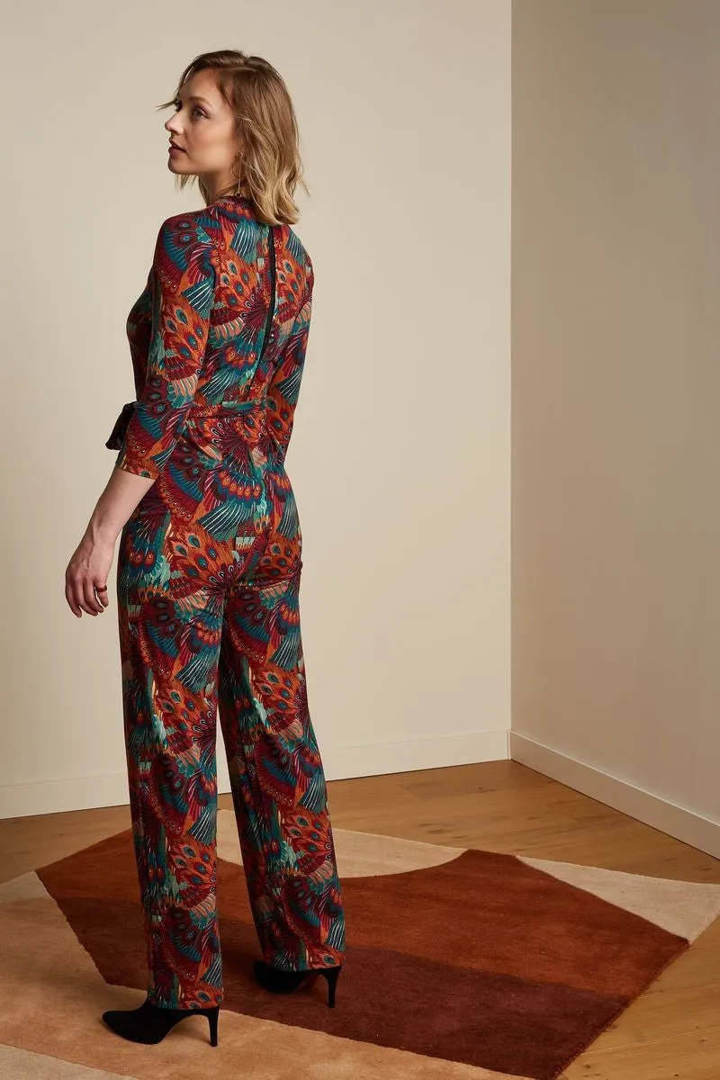 Jumpsuit met organische print | King Louie Chinese jumpsuit sashay truffle red