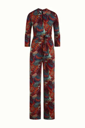 Jumpsuit met organische print | King Louie Chinese jumpsuit sashay truffle red