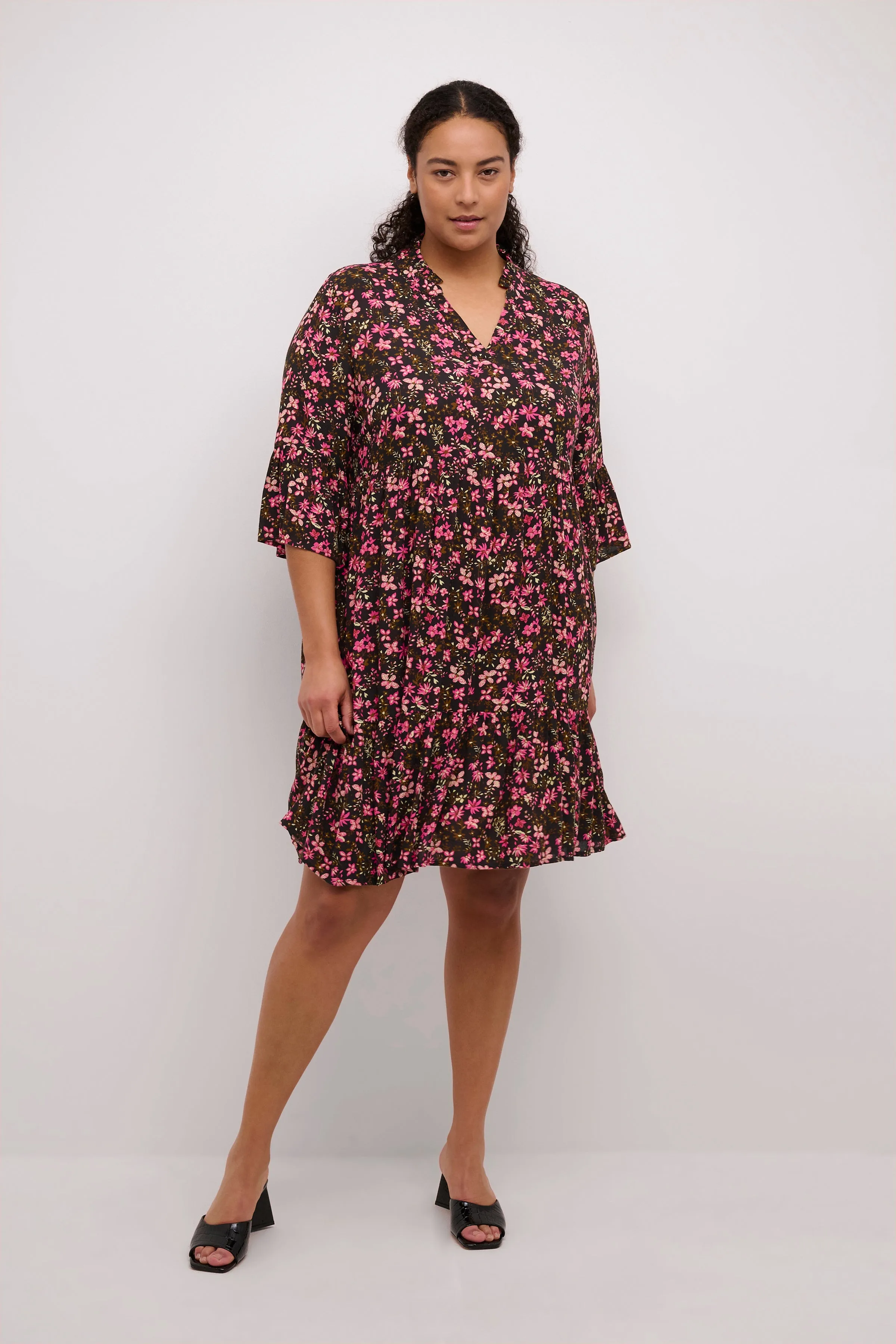 Kaffe Ami Dress in Pink Flower